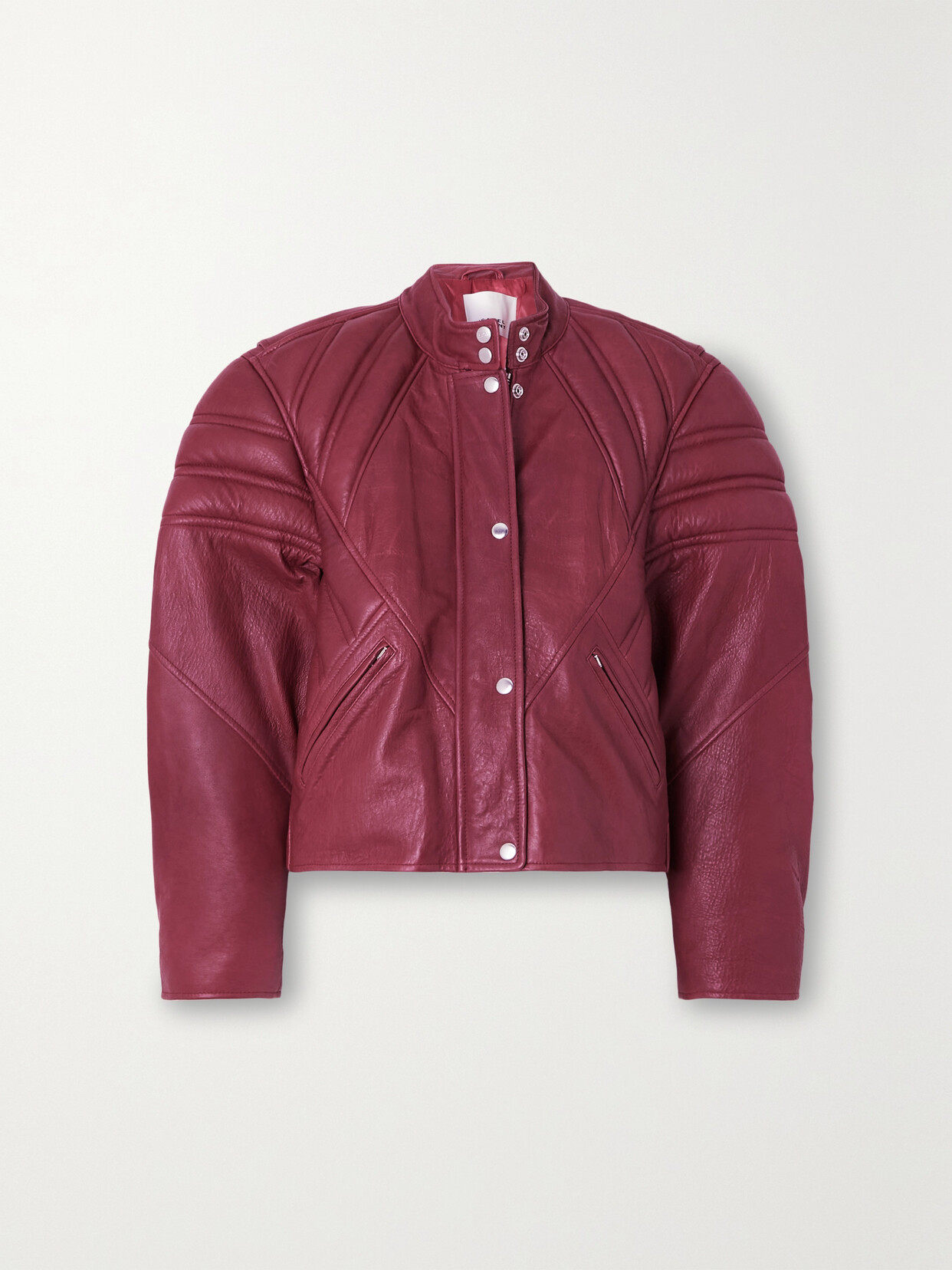 Isabel Marant - Chady Leather Biker Jacket - Burgundy