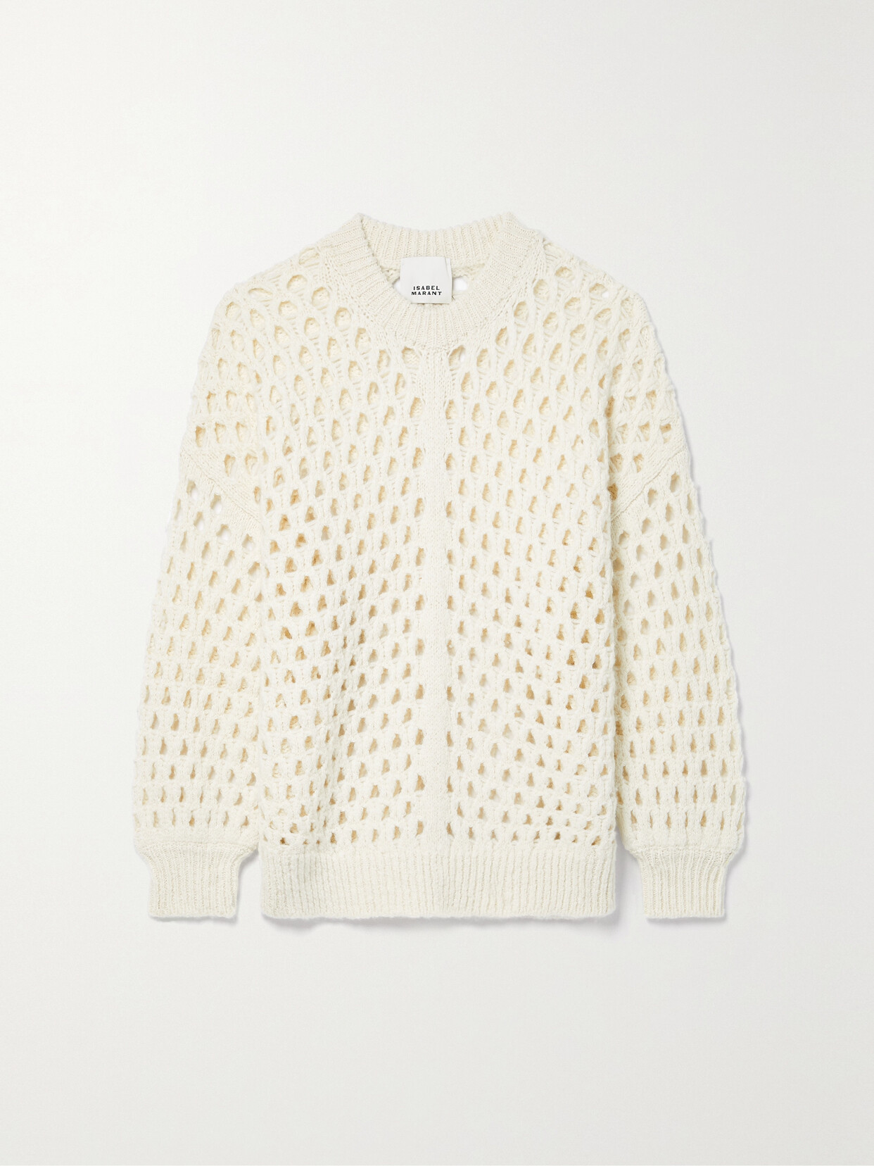 Isabel Marant Tane Open-knit Alpaca-blend Sweater In Off-white