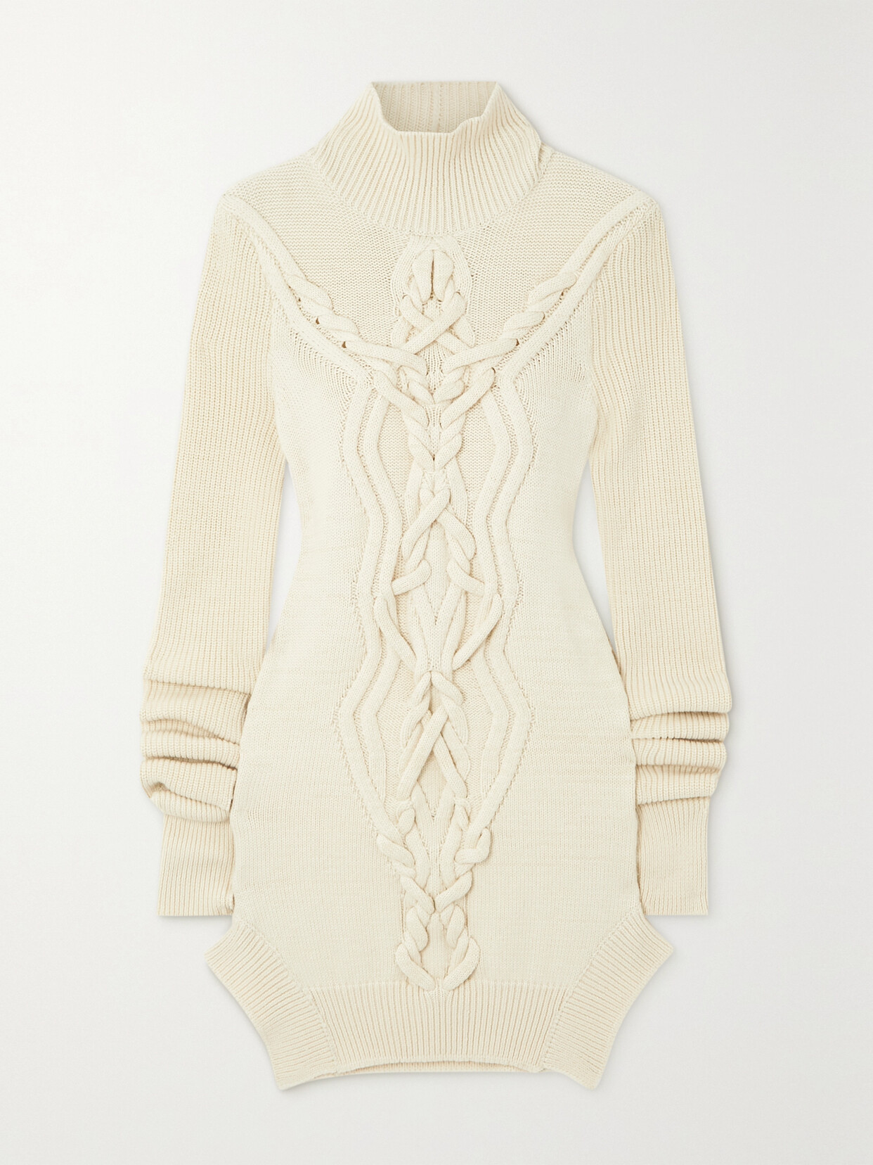 Isabel Marant - Atina Cable-knit Merino Wool-blend Mini Dress - Off-white