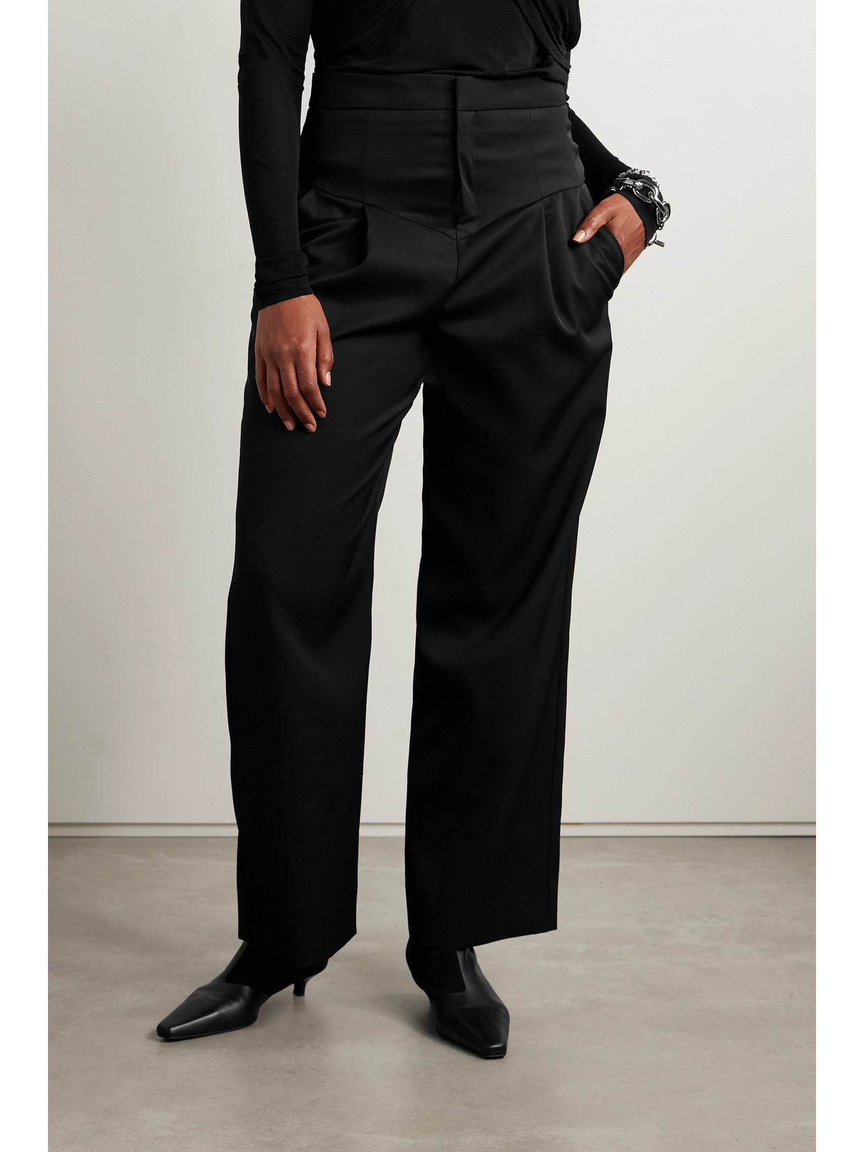 Isabel Marant Staya Straight-leg Wool-twill Pants In Black