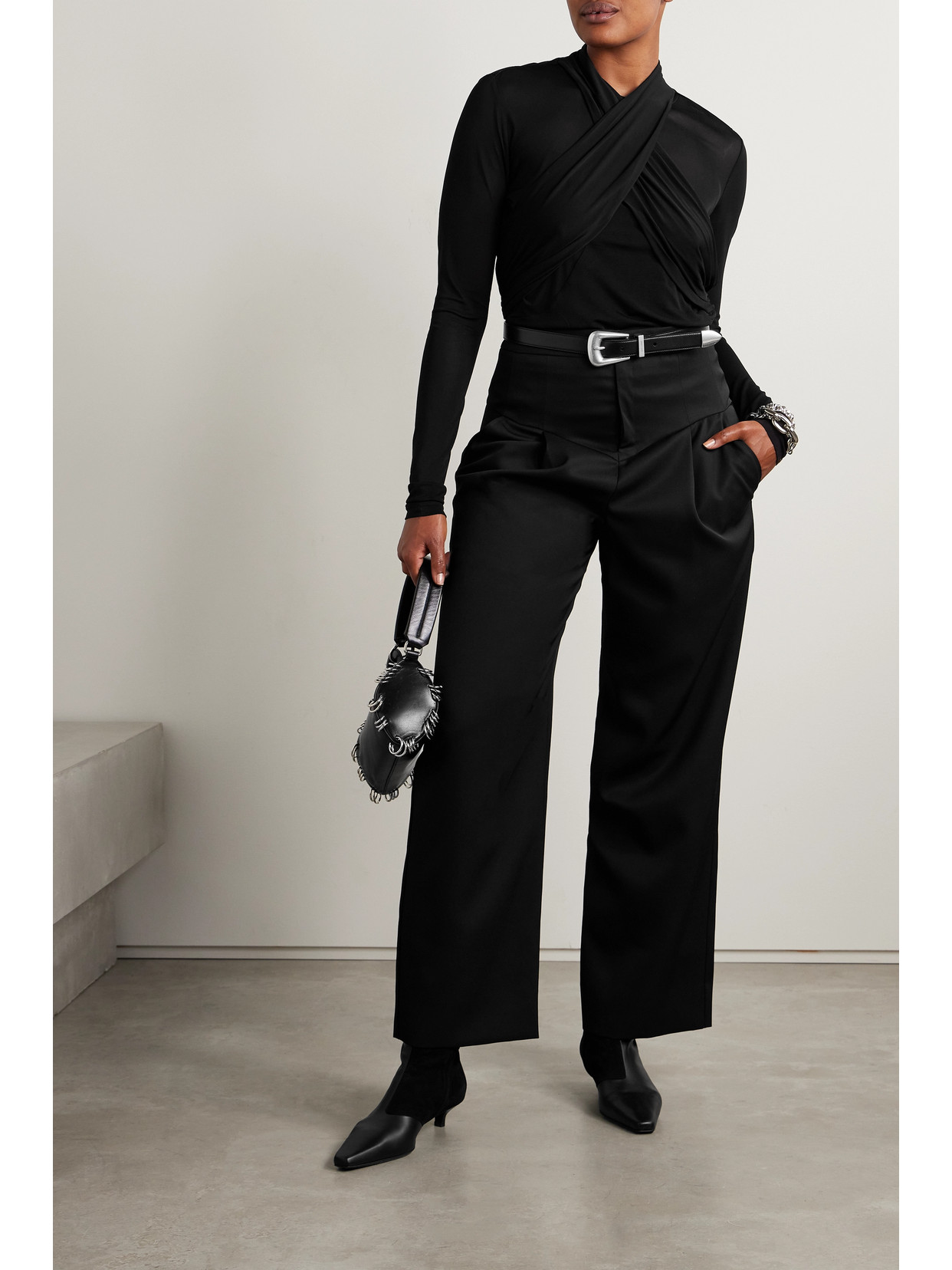 Isabel Marant Staya Straight-leg Wool-twill Pants In Black