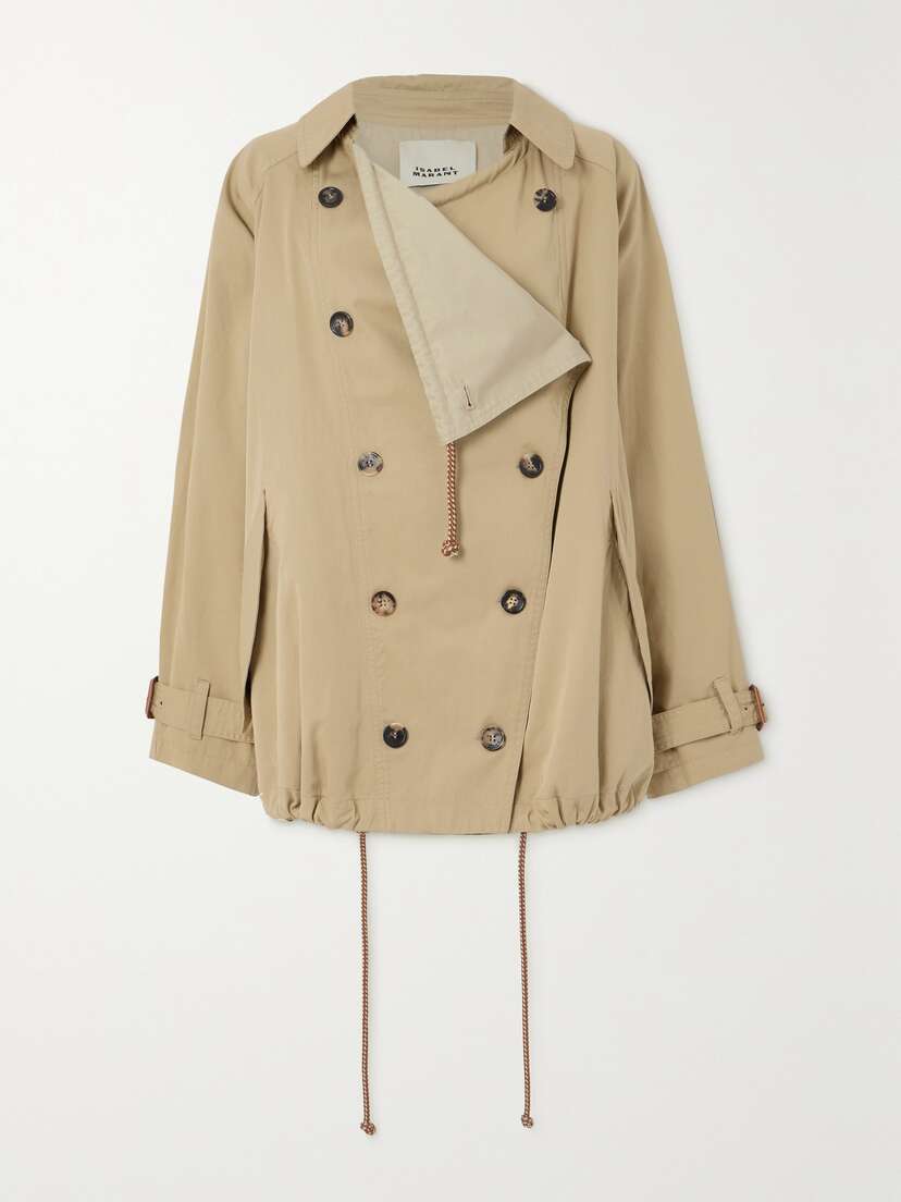 Isabel Marant Dusika Double-breasted Cotton-twill Trench Coat