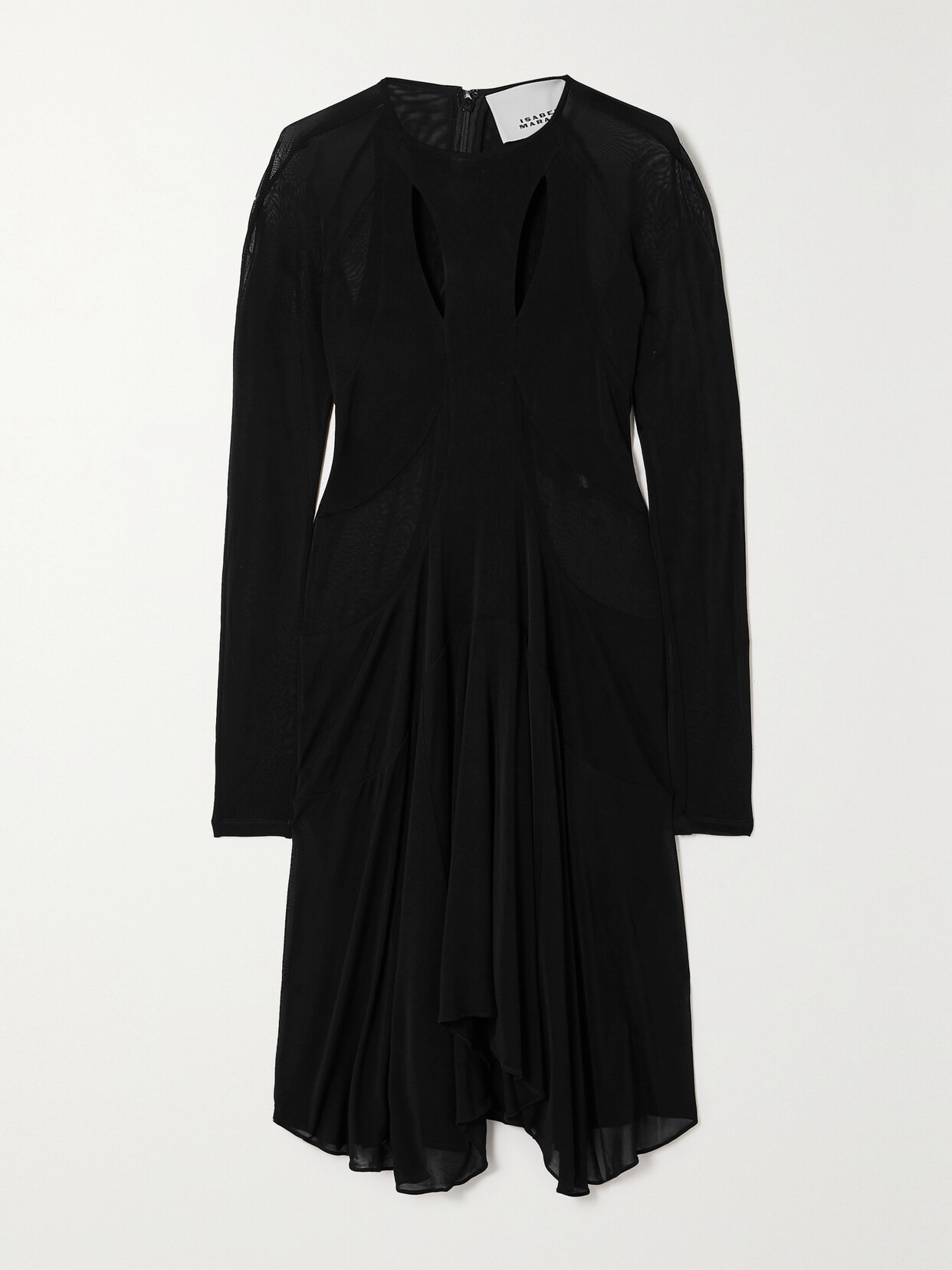 Isabel Marant Radiya Asymmetric Gathered Jersey Dress - Black