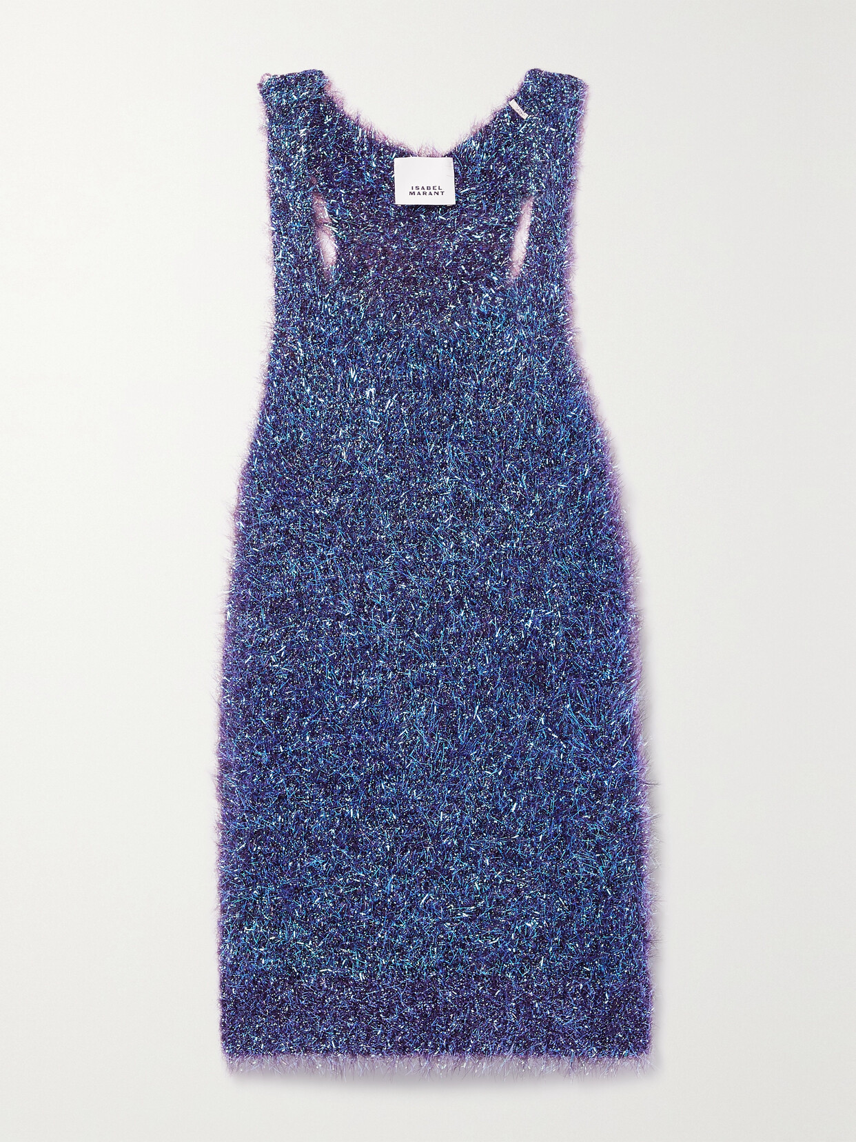 ISABEL MARANT WINDY METALLIC KNITTED MINI DRESS