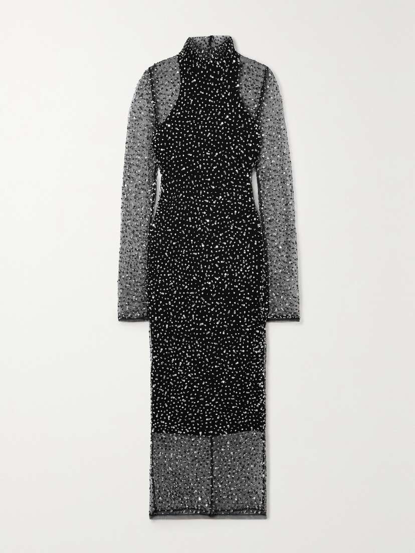 Isabel Marant Embellished Stretch-tulle Midi Dress