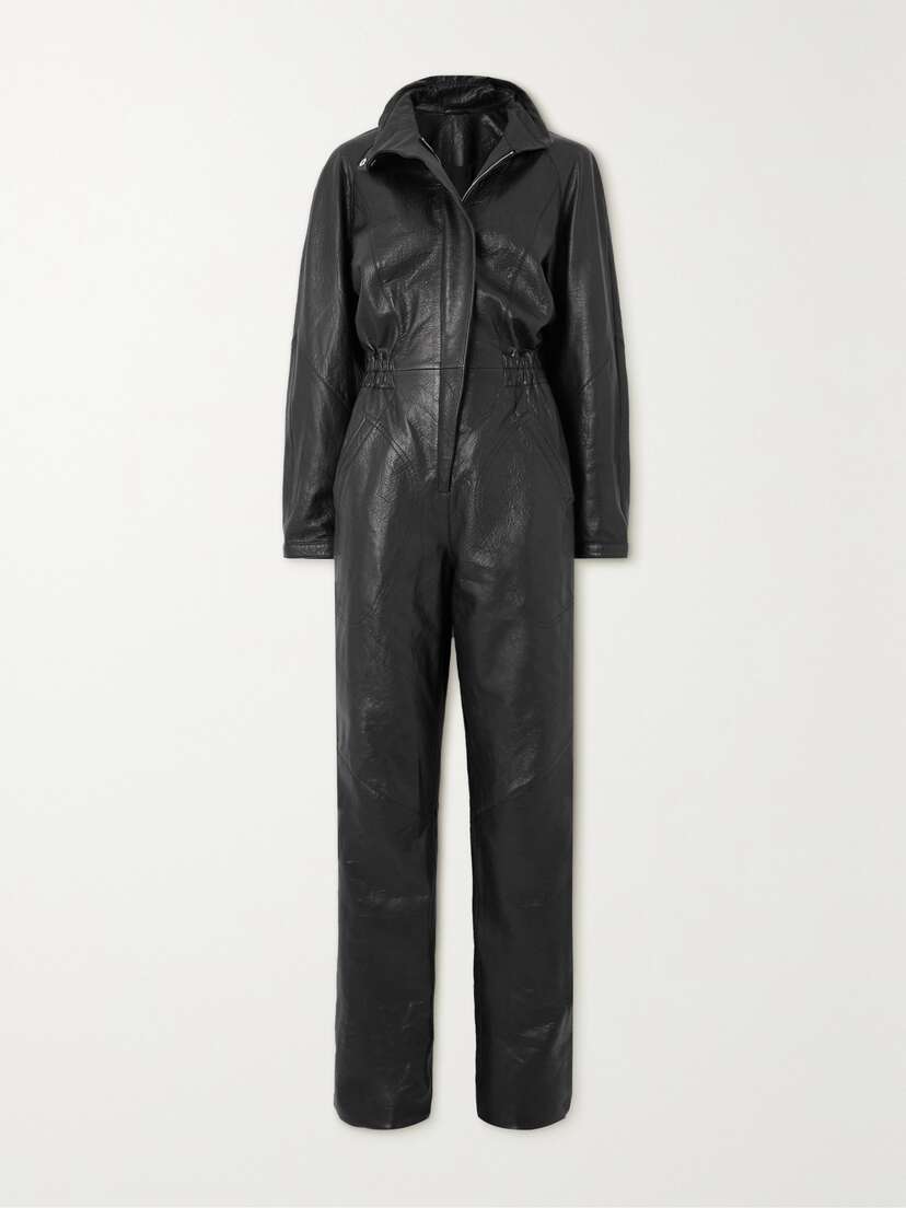 Isabel Marant Kimea Paneled Leather Jumpsuit