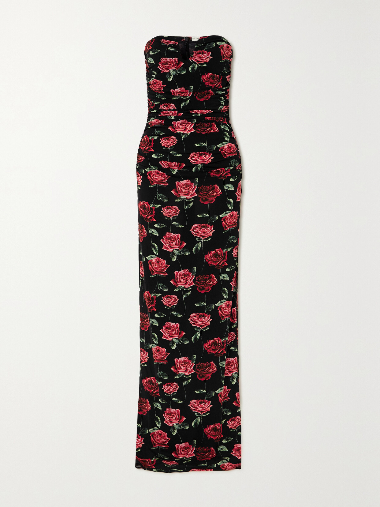Magda Butrym Strapless Floral Print Gown In Black