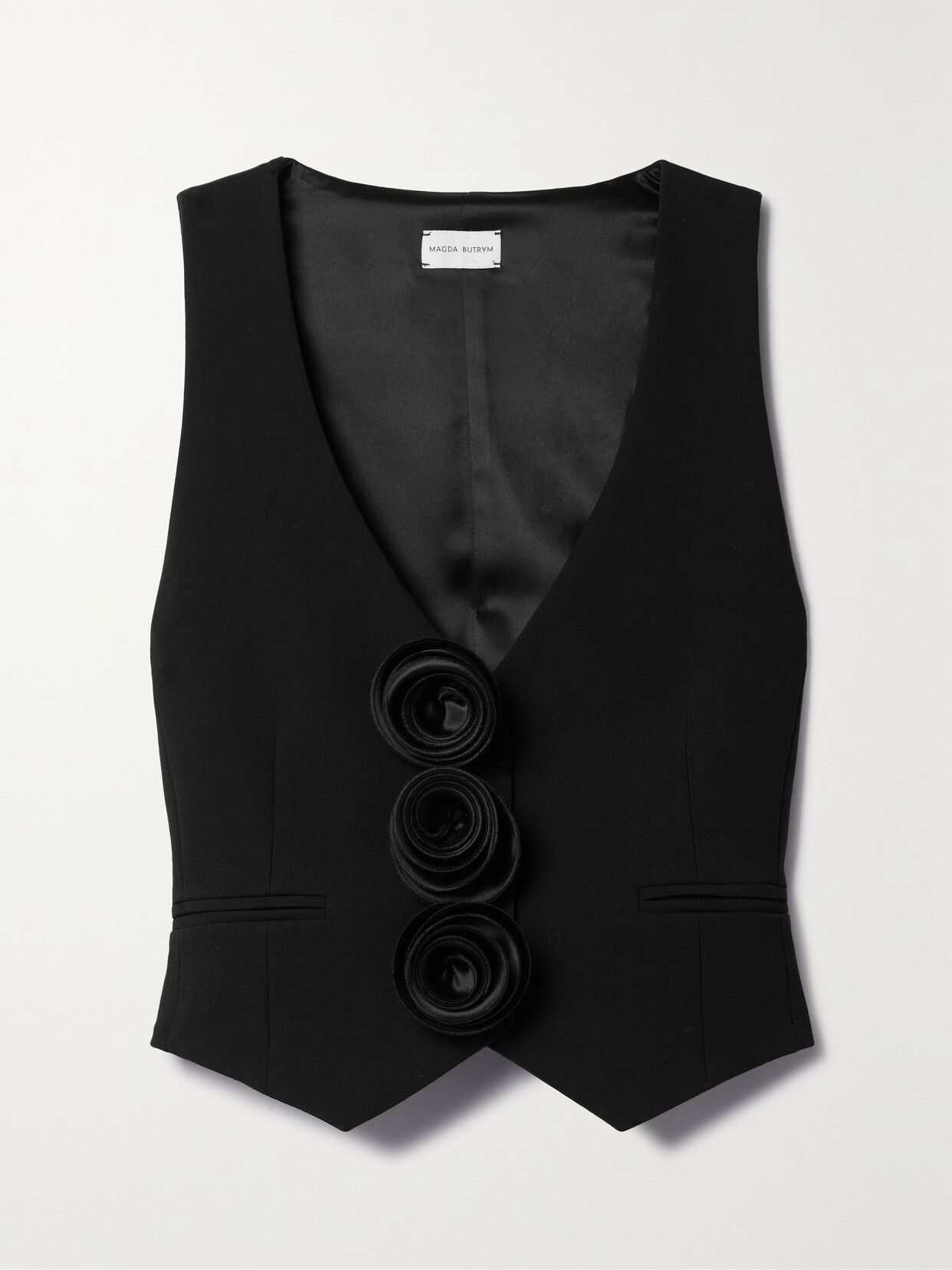 Magda Butrym - Appliquéd Virgin Wool-blend Vest - Black