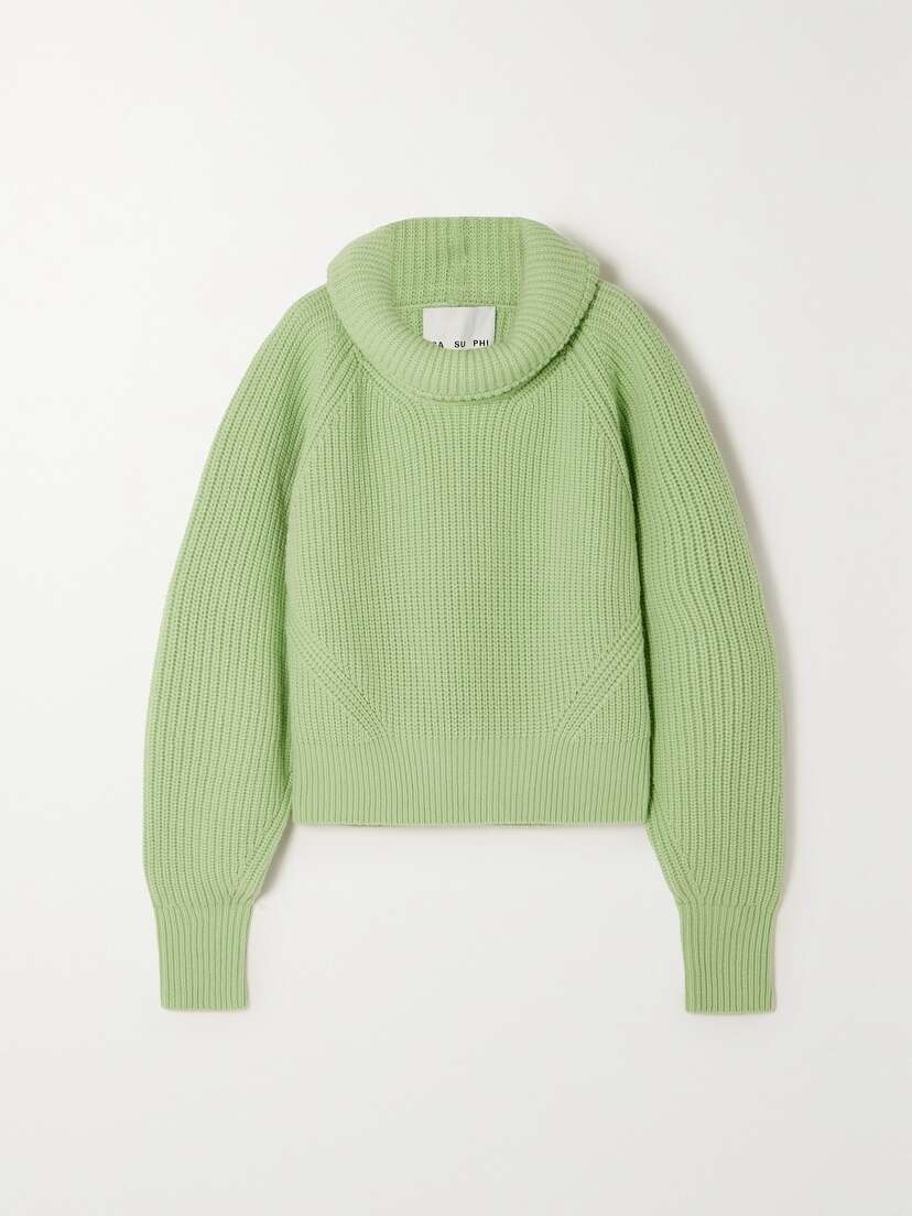 SASUPHI + Net Sustain Ribbed Wool And Cashmere-blend Turtleneck Sweater