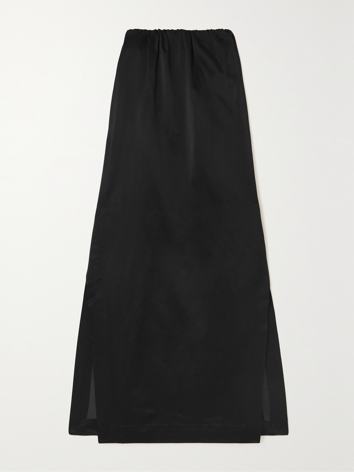 Sasuphi + Net Sustain Gilda Gathered Duchesse Silk-satin Maxi Skirt In Black