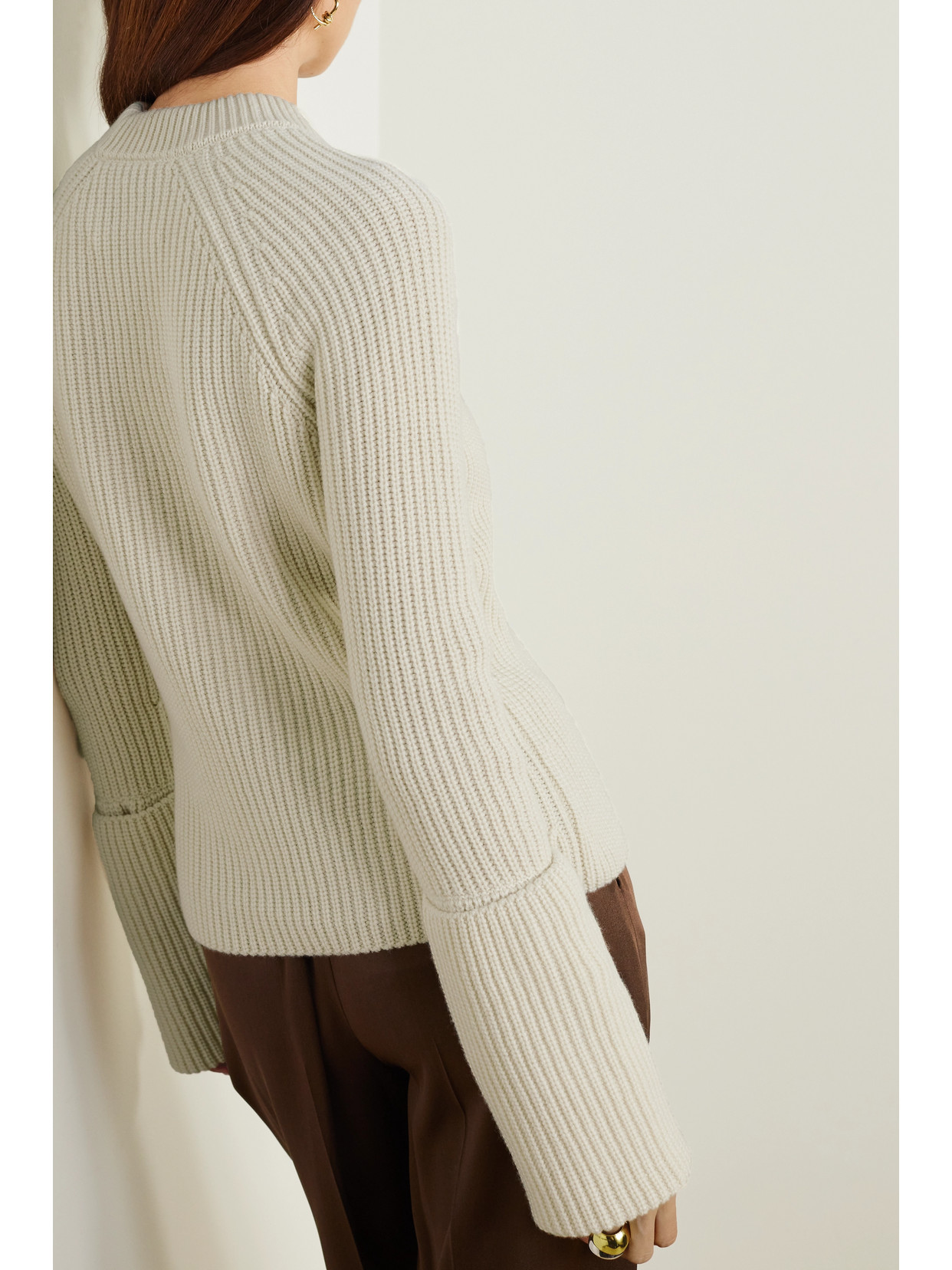 Sasuphi + Net Sustain Ribbed Cashmere Sweater In Ivory