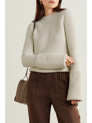 Sasuphi + NET SUSTAIN ribbed cashmere sweater