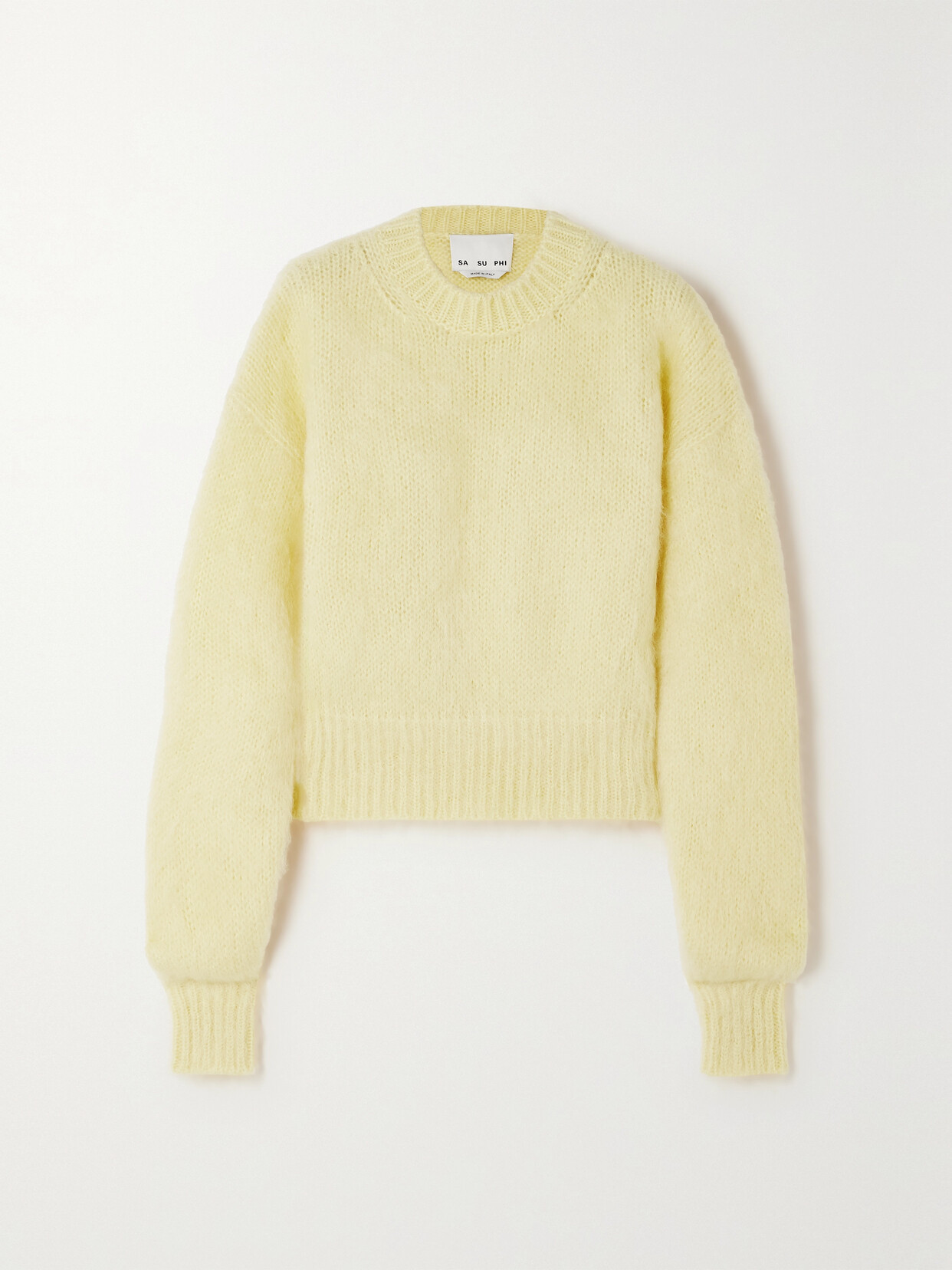 Sasuphi + Net Sustain Mohair-blend Sweater In Yellow