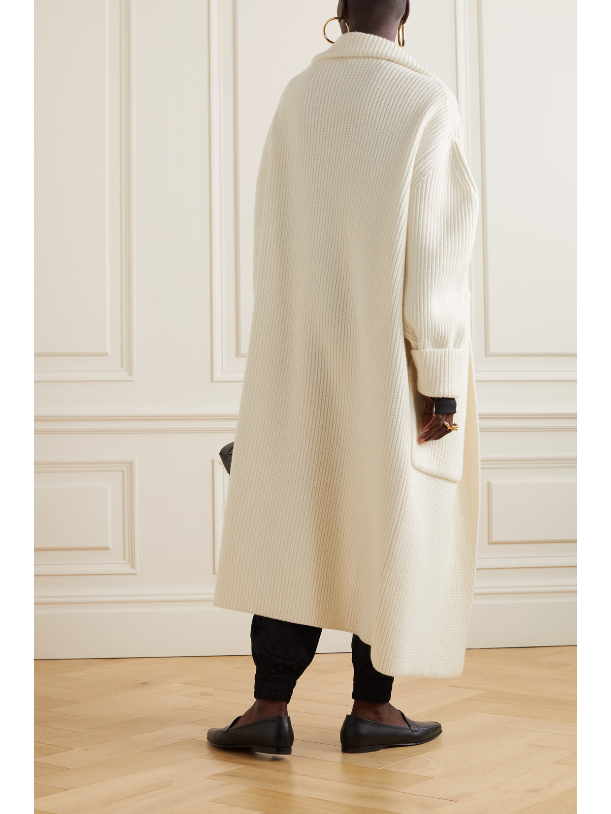 Sasuphi + Net Sustain Ribbed Wool And Cashmere-blend Cardigan In Ivory