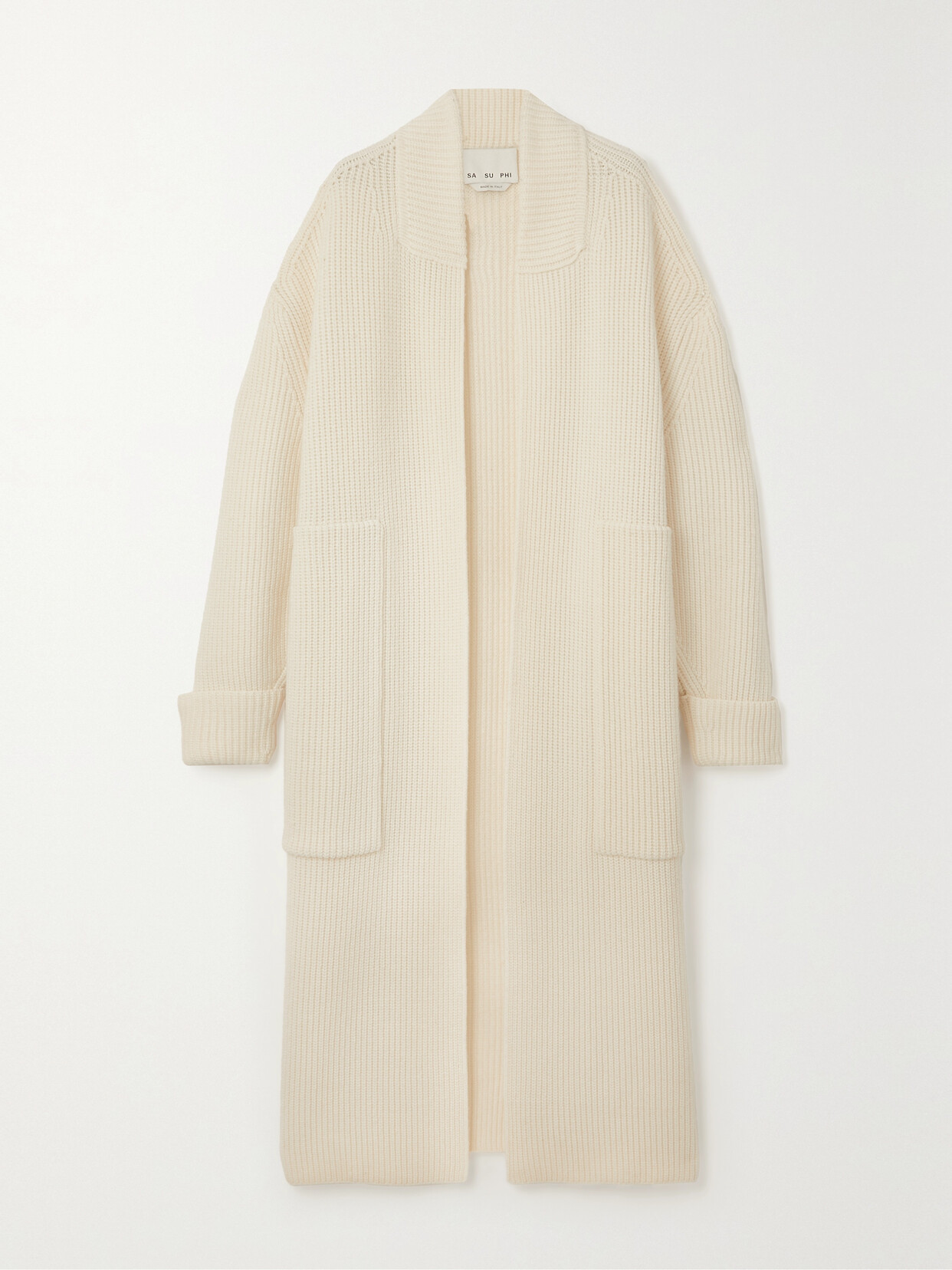 SASUPHI - + Net Sustain Ribbed Wool And Cashmere-blend Cardigan - Ivory