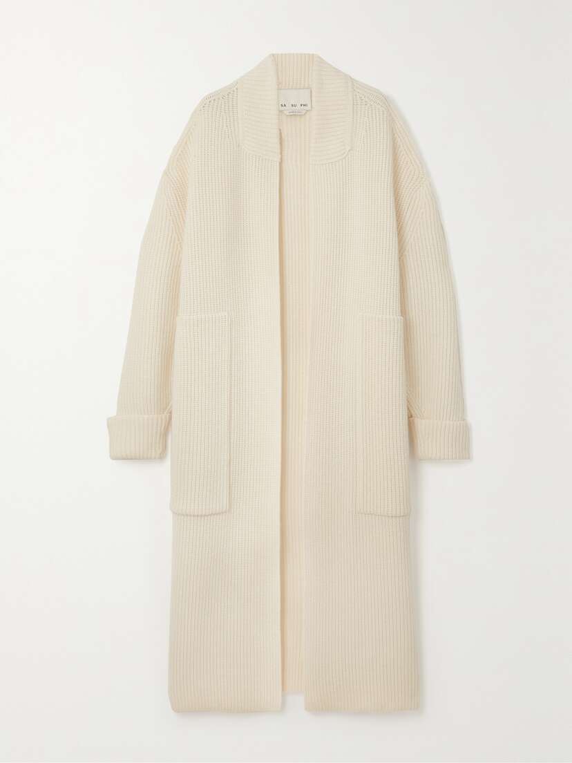 SASUPHI + Net Sustain Ribbed Wool And Cashmere-blend Cardigan