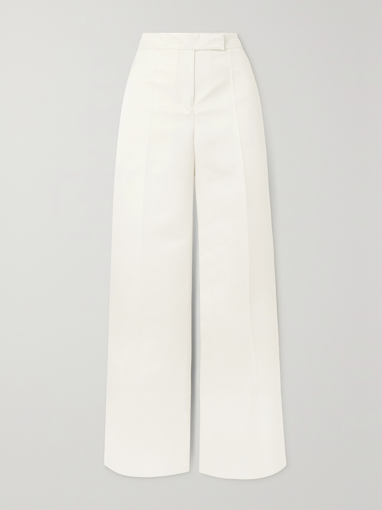 Sasuphi + Net Sustain Andrea Wool And Silk-blend Wide-leg Pants In Ivory