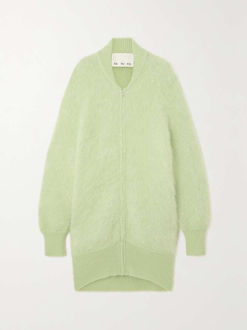 SASUPHI + Net Sustain Oversized Mohair-blend Cardigan