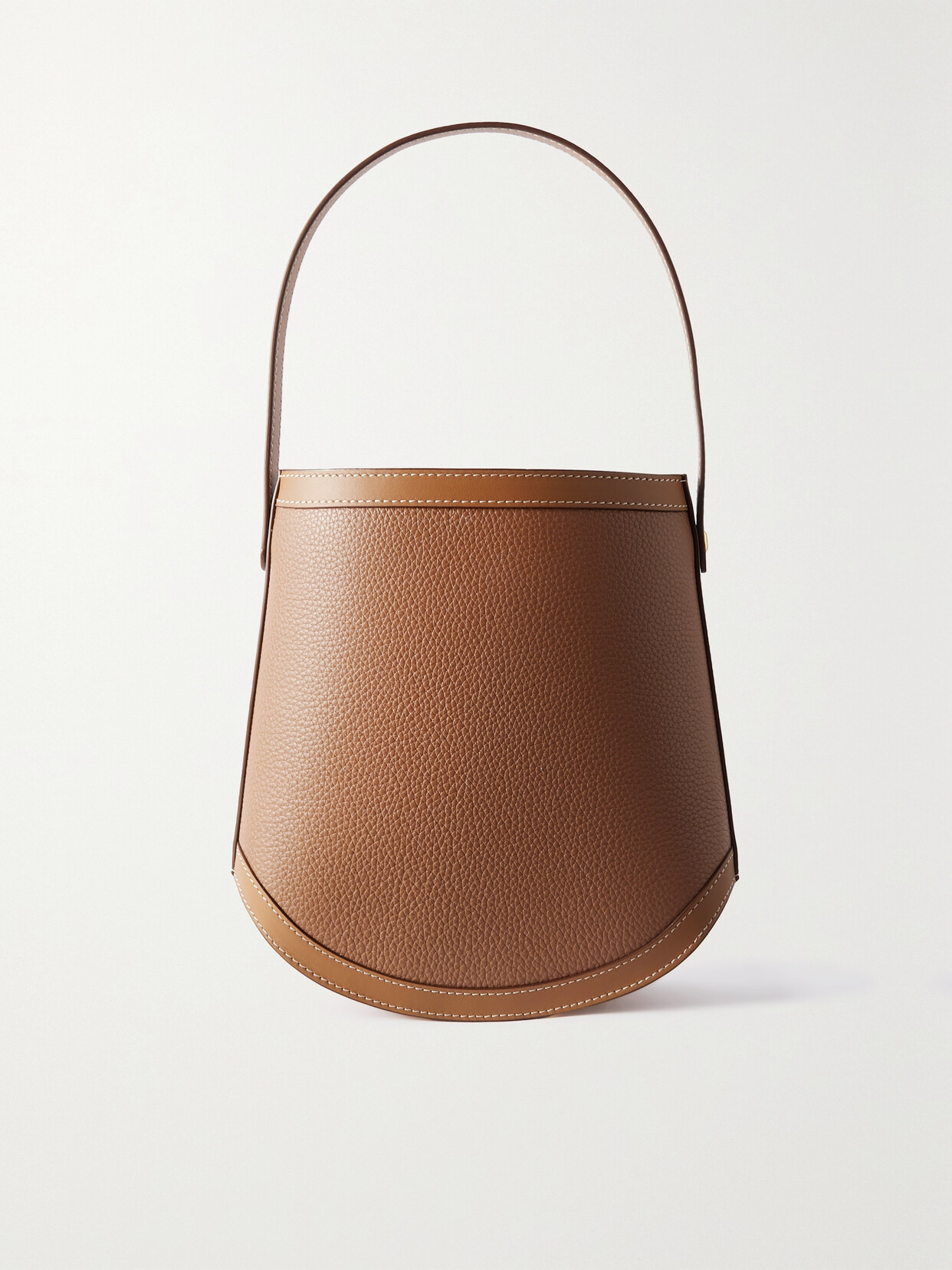 Savette Bucket Smooth And Textured-leather Shoulder Bag In Brown