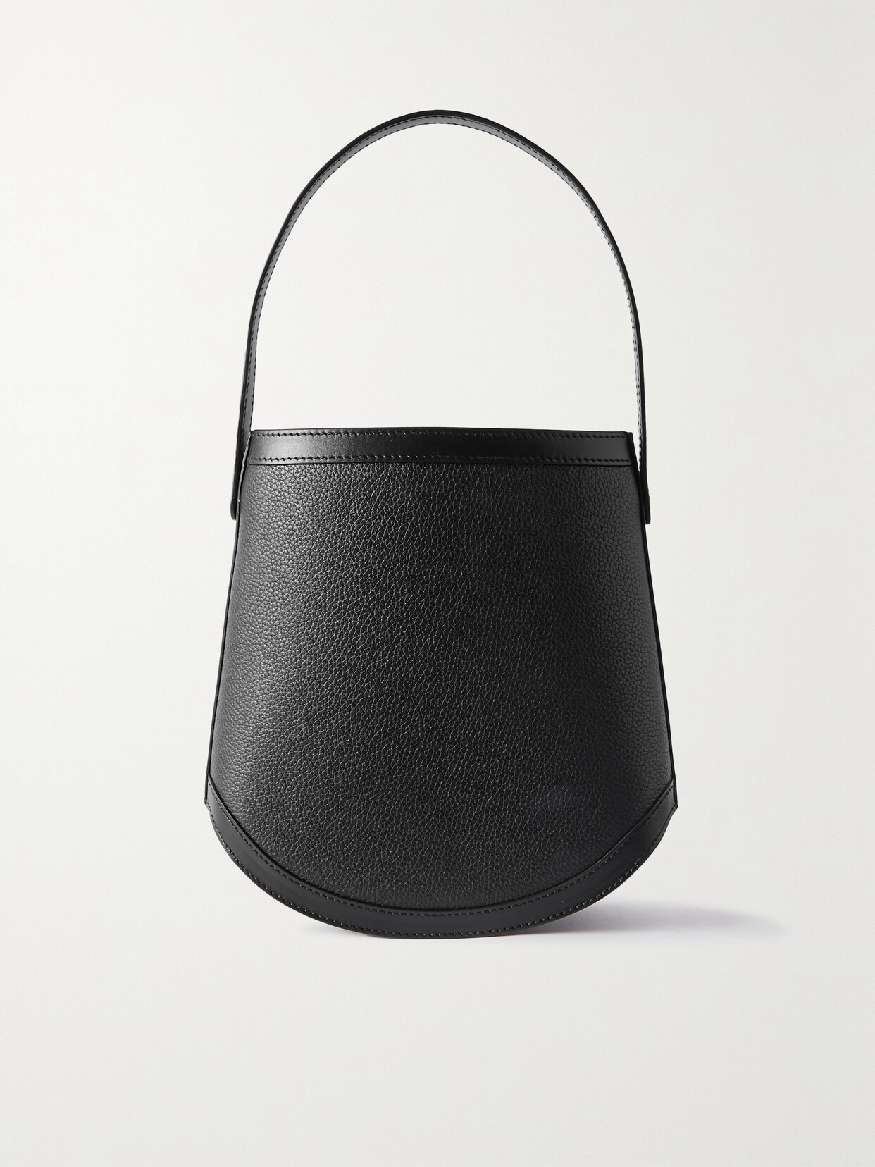 Savette - Bucket Smooth And Textured-leather Shoulder Bag - Black