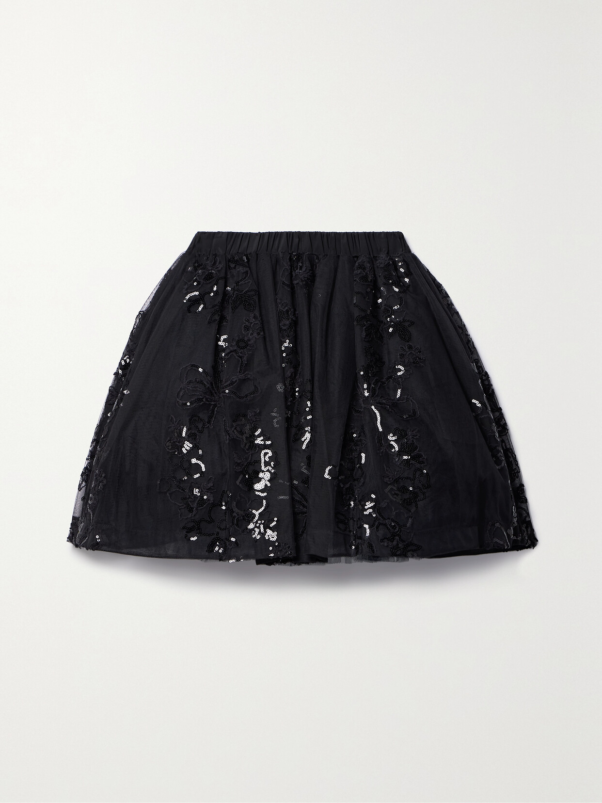 Simone Rocha Sequin-embellished Tulle Mini Skirt In Black