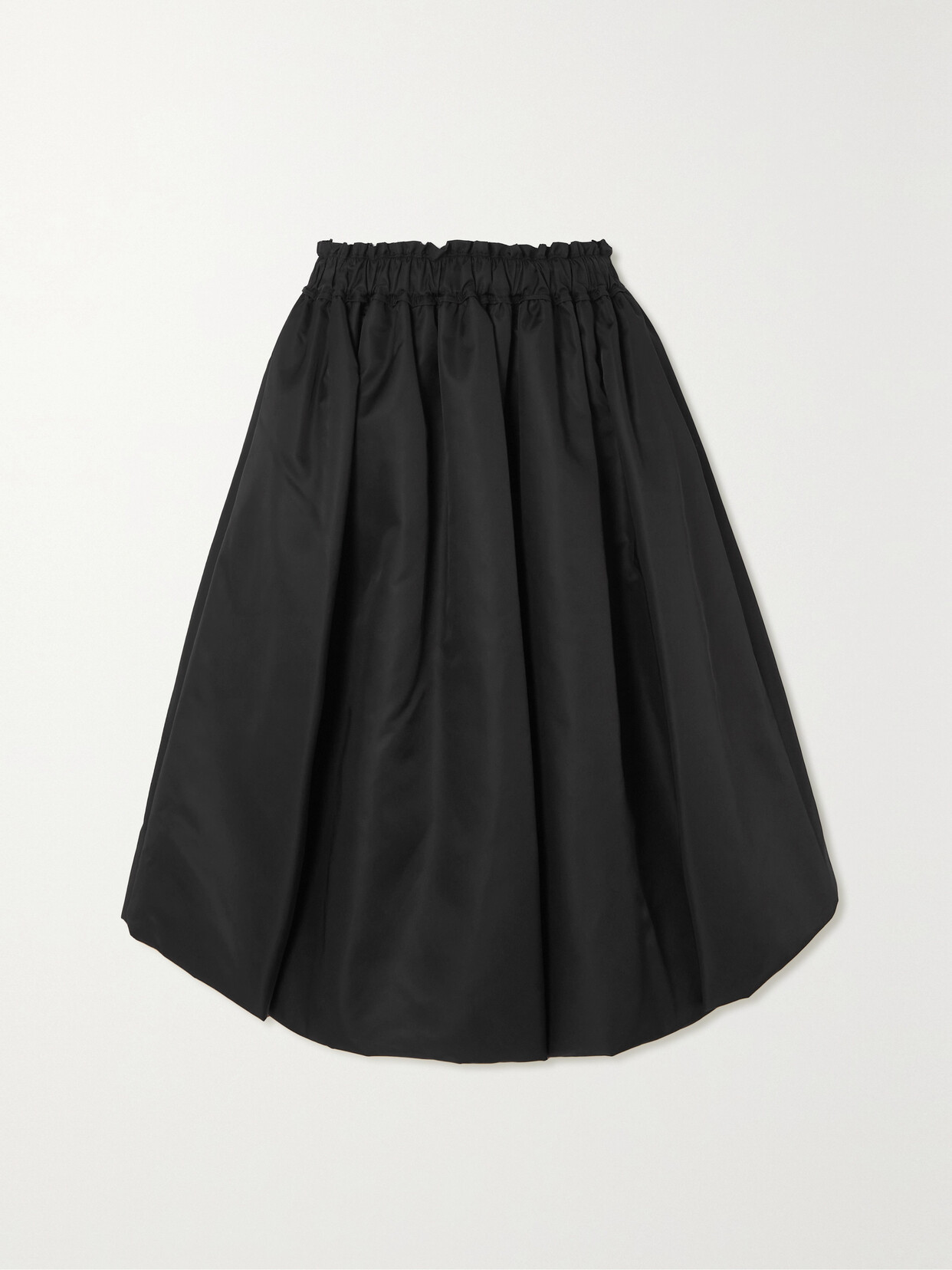 Shop Simone Rocha Gathered Padded Taffeta Midi Skirt In Black