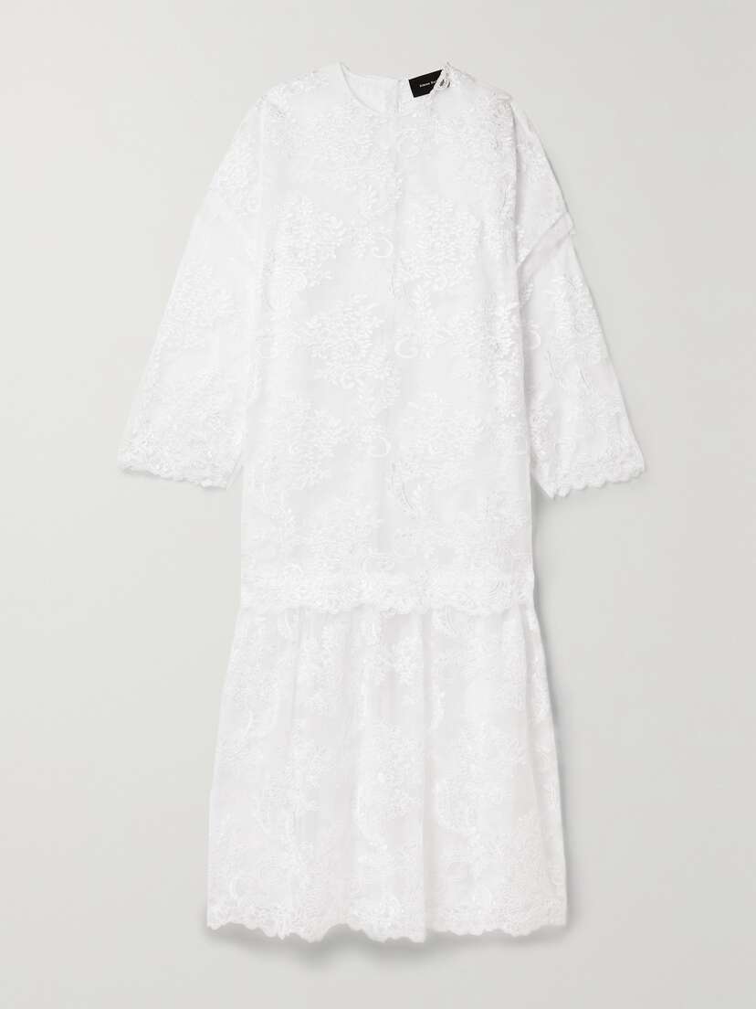Simone Rocha Embroidered Tulle Maxi Dress - UK 14