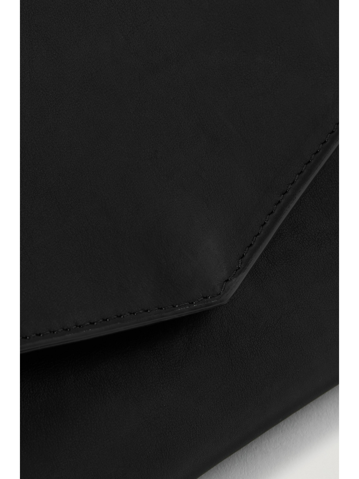 The Row Envelope Leather Shoulder Bag In Black