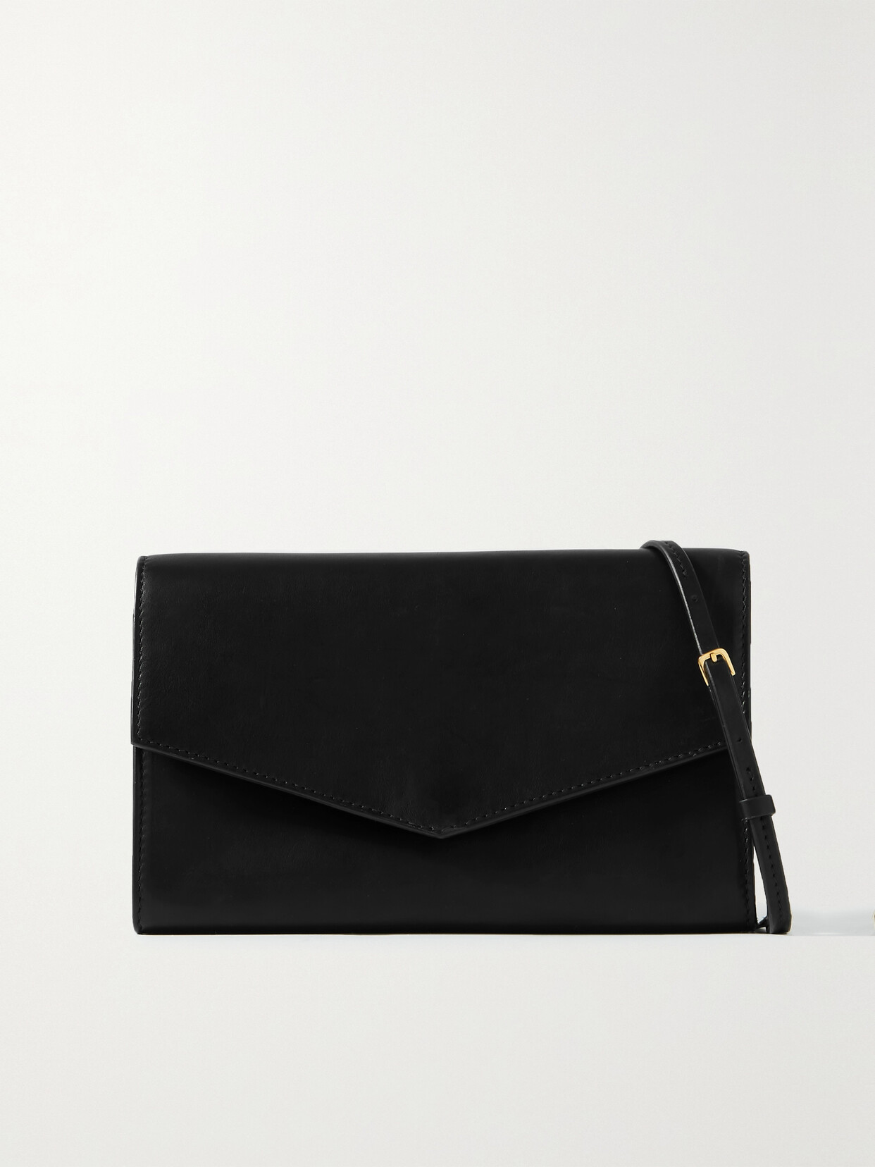 The Row - Envelope Leather Shoulder Bag - Black