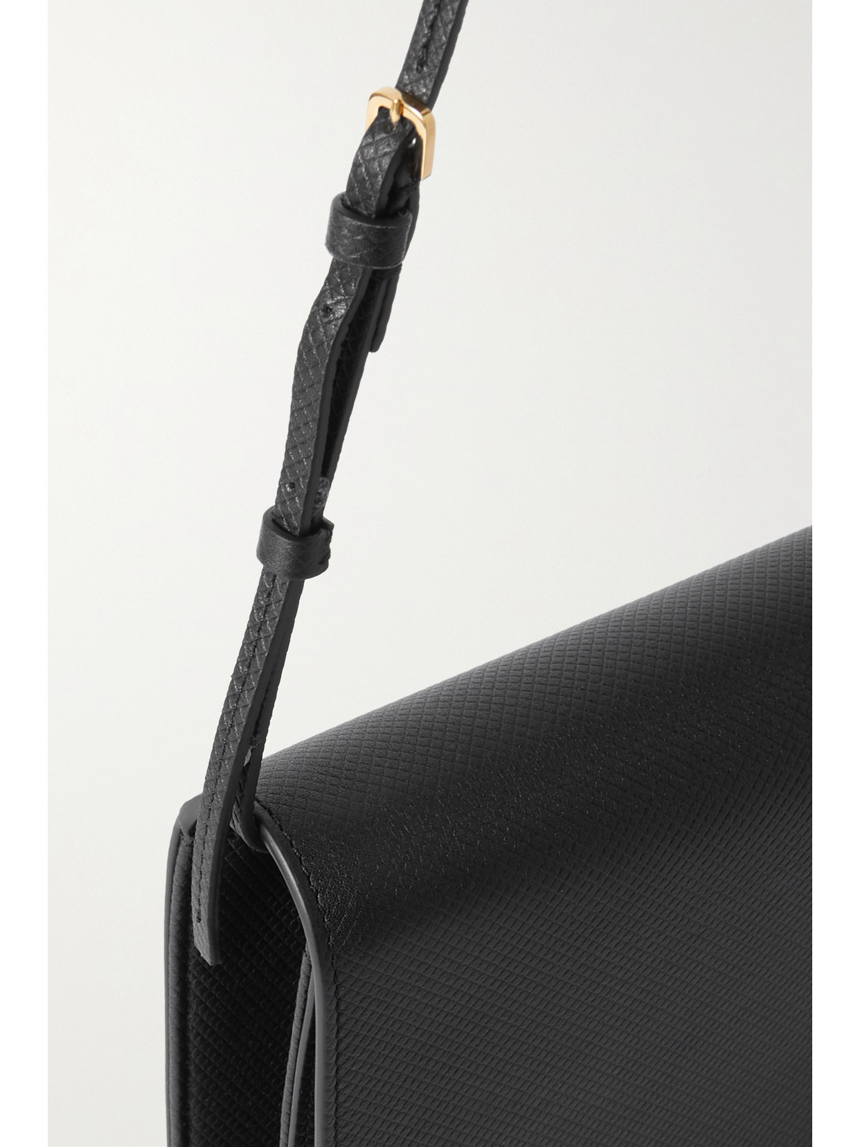 The Row Envelope Large Leather Shoulder Bag In Black