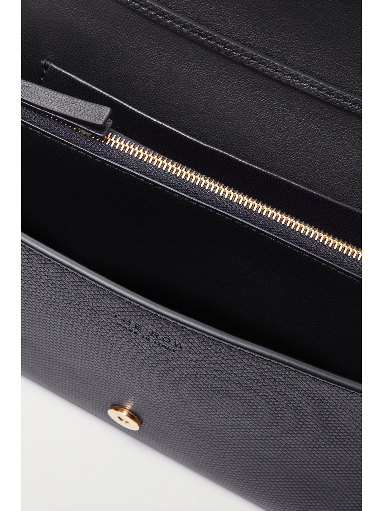 The Row Envelope Large Leather Shoulder Bag In Black