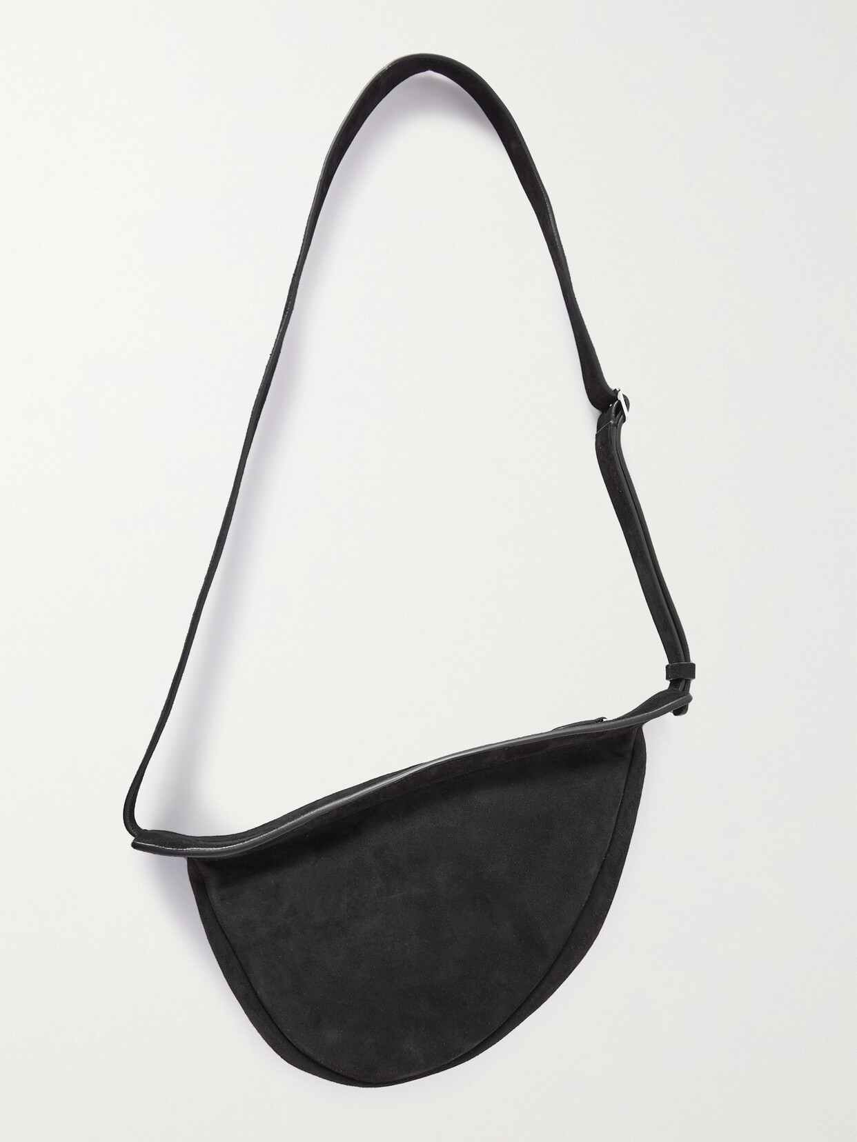 The Row Slouchy Banana Small Suede Shoulder Bag In Black