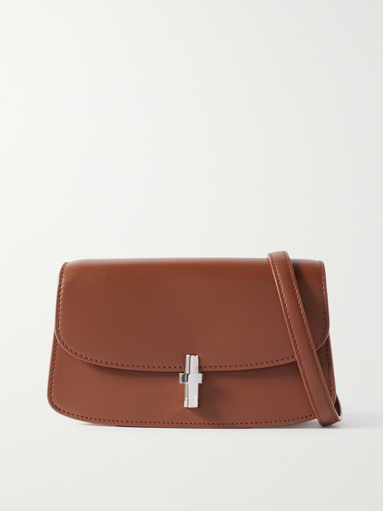 The Row Sofia Mini Leather Shoulder Bag In Brown