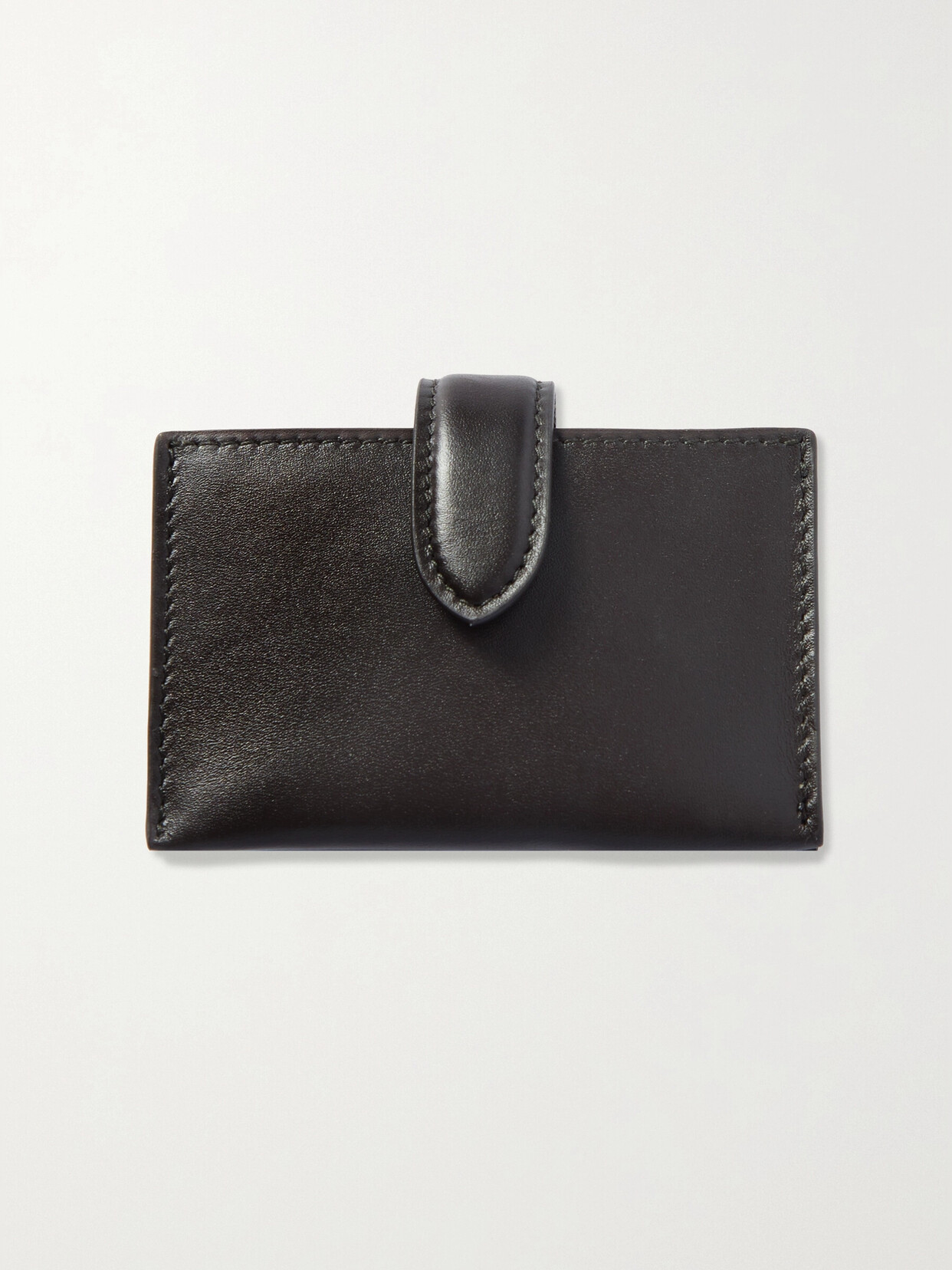 The Row Smooth Leather Cardholder In Black