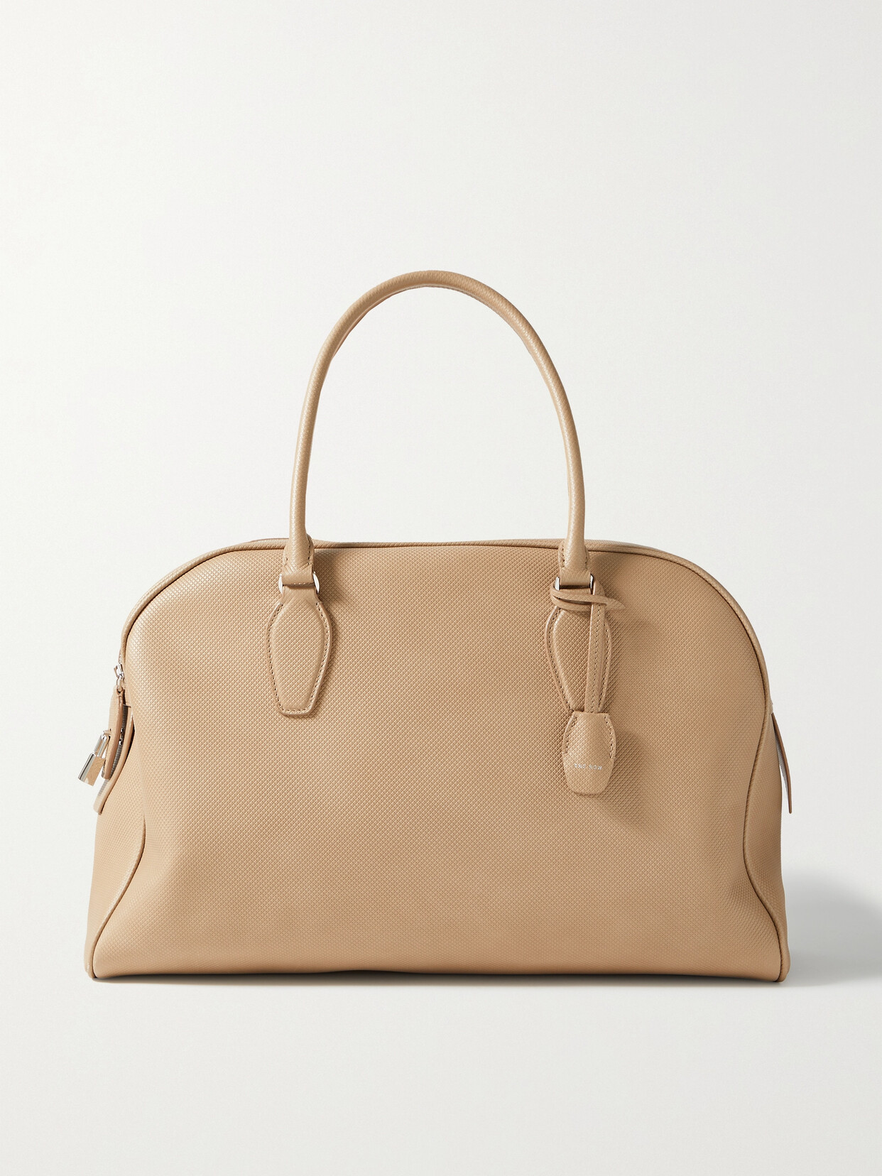 The Row India Textured-leather Tote - Neutrals