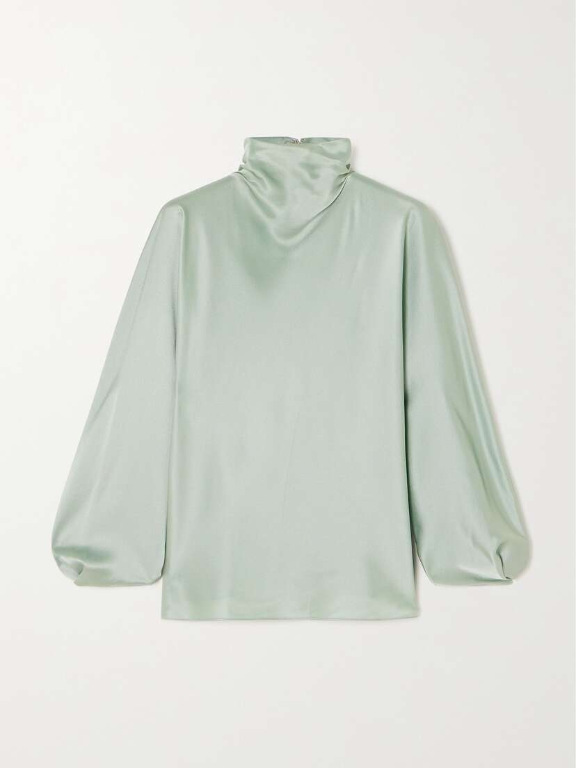 Vince Draped Silk-satin Blouse