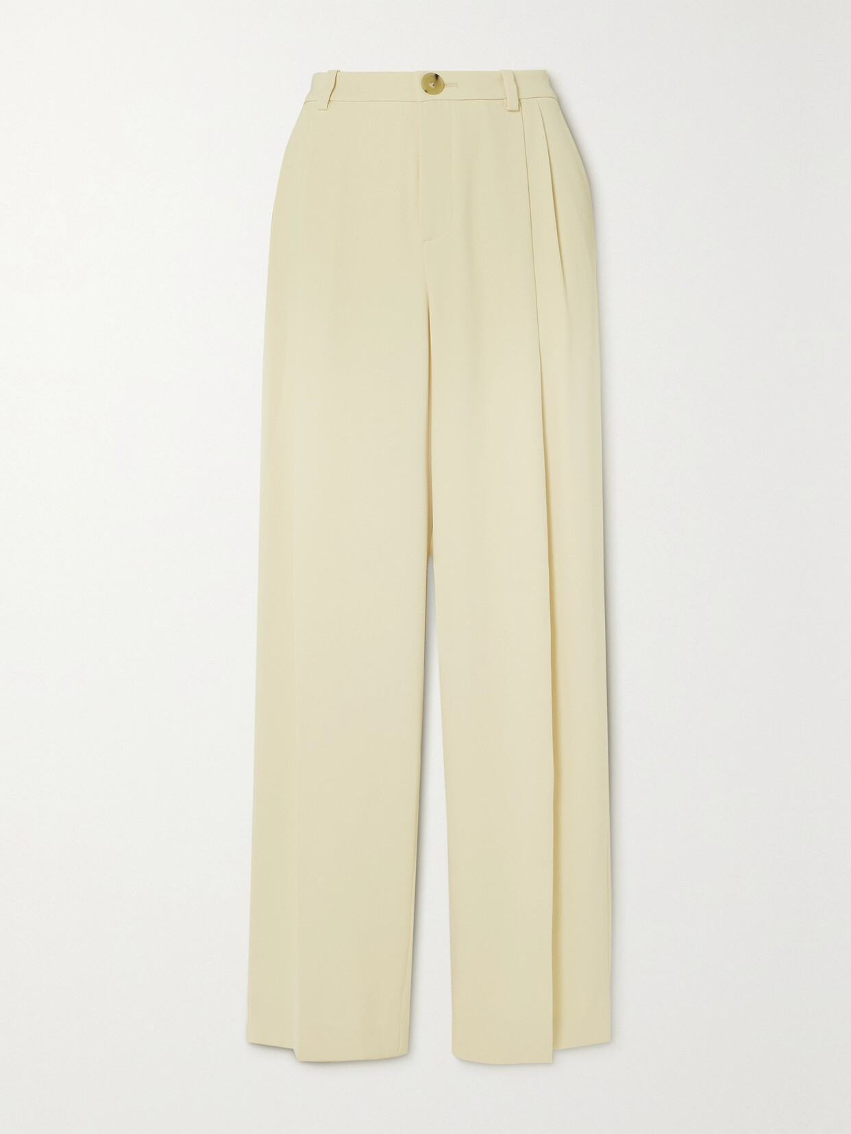 Vince - Pleated Recycled Crepe Wide-leg Pants - Off-white