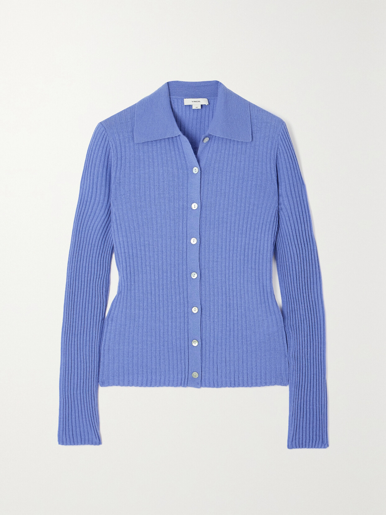 Vince - Ribbed Cashmere And Silk-blend Cardigan - Blue