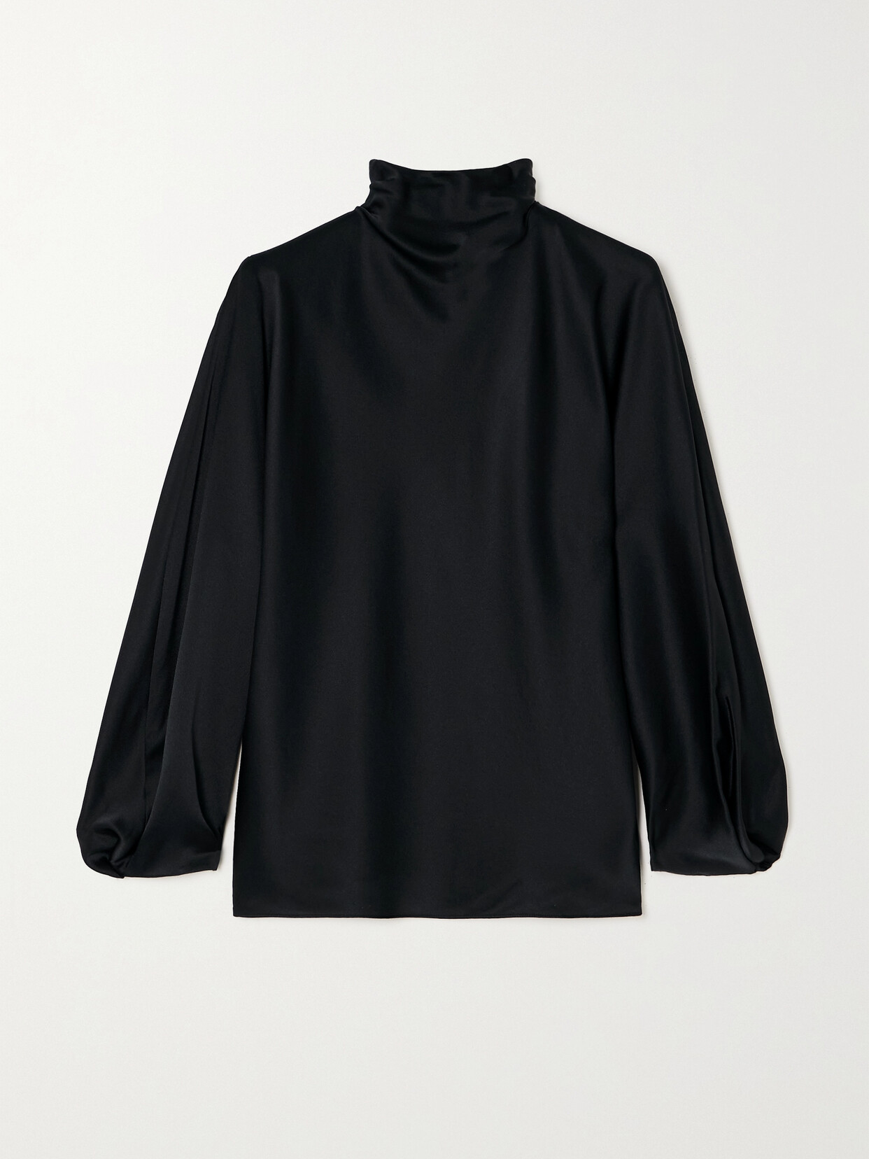 Vince - Draped Silk-satin Blouse - Black