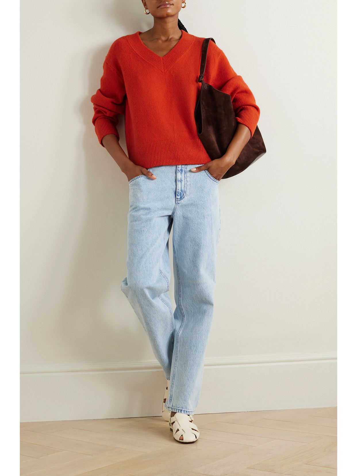 Vince Wool-blend Sweater In Orange