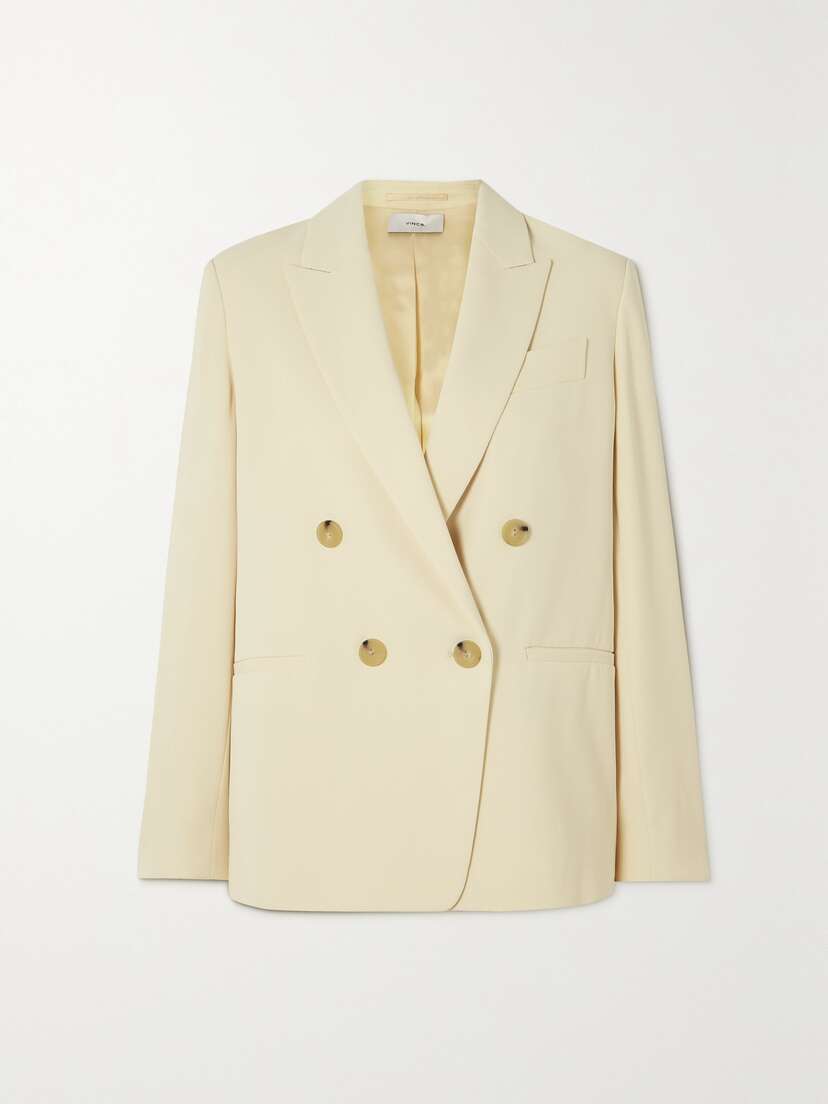 Vince Double-breasted Recycled-crepe Blazer