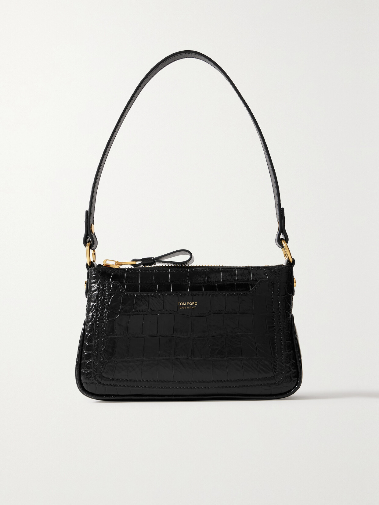 TOM FORD - Croc-effect Leather Mini Shoulder Bag - Black