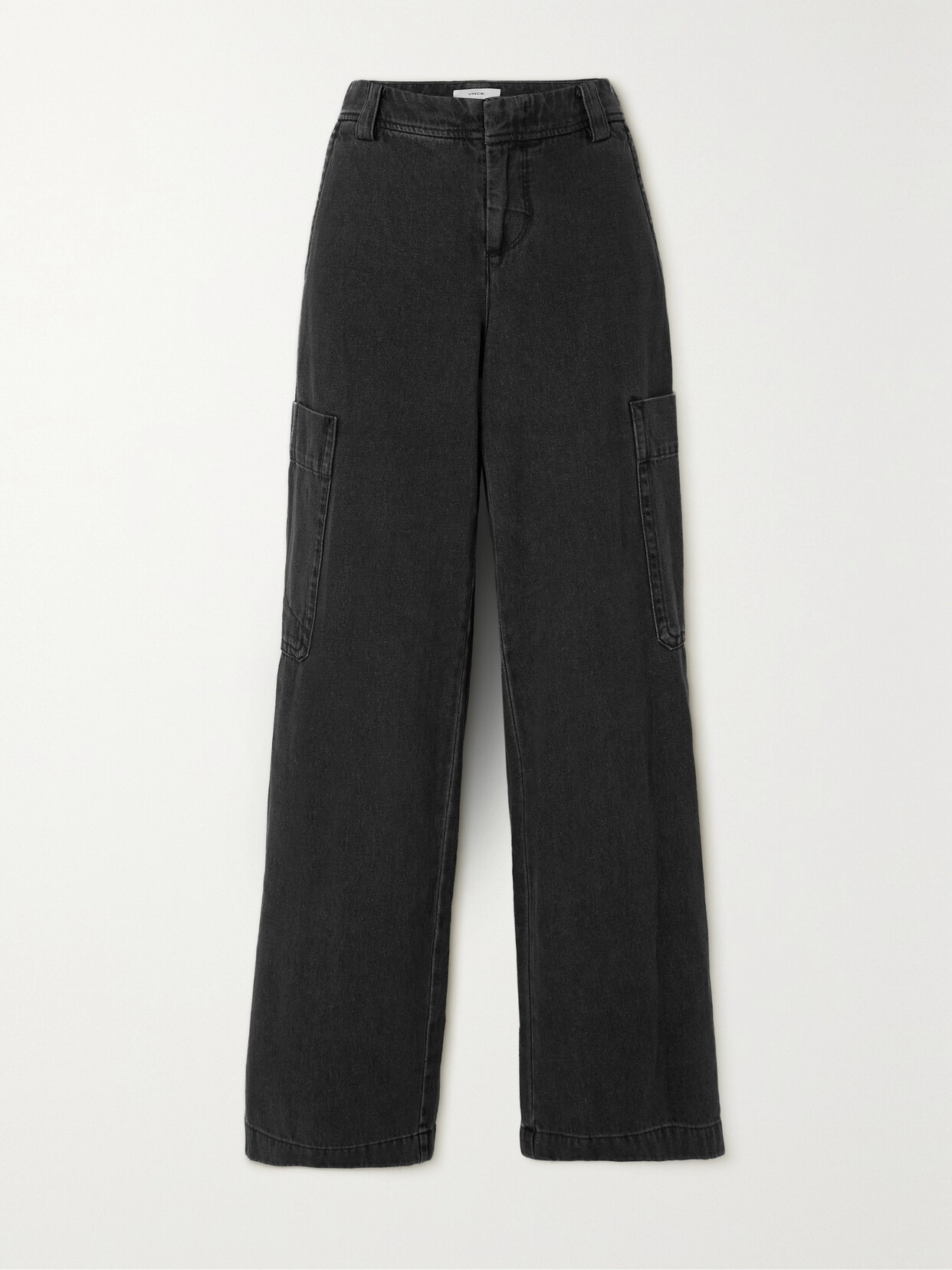 VINCE UTILITY HIGH-RISE WIDE-LEG CARGO JEANS