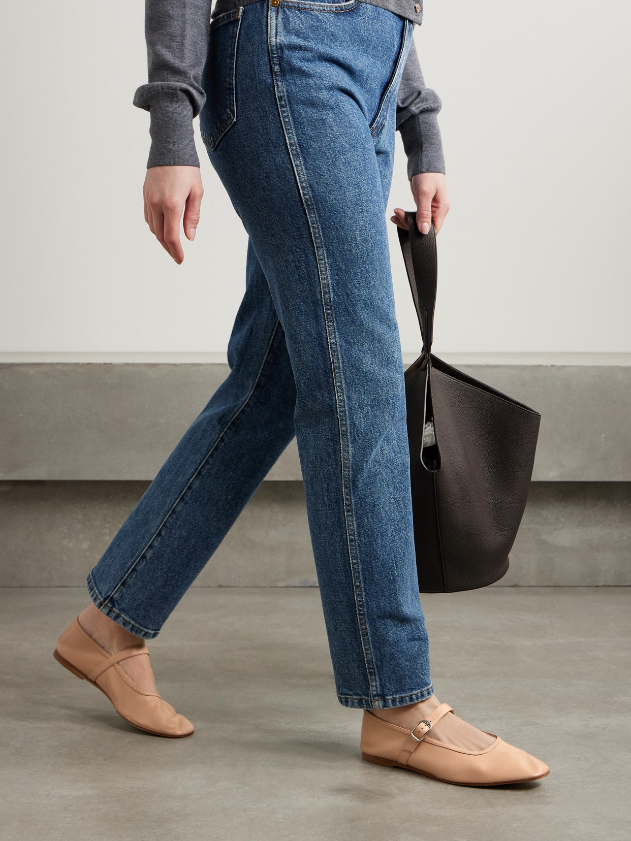 LE MONDE BERYL LEATHER MARY JANE BALLET FLATS