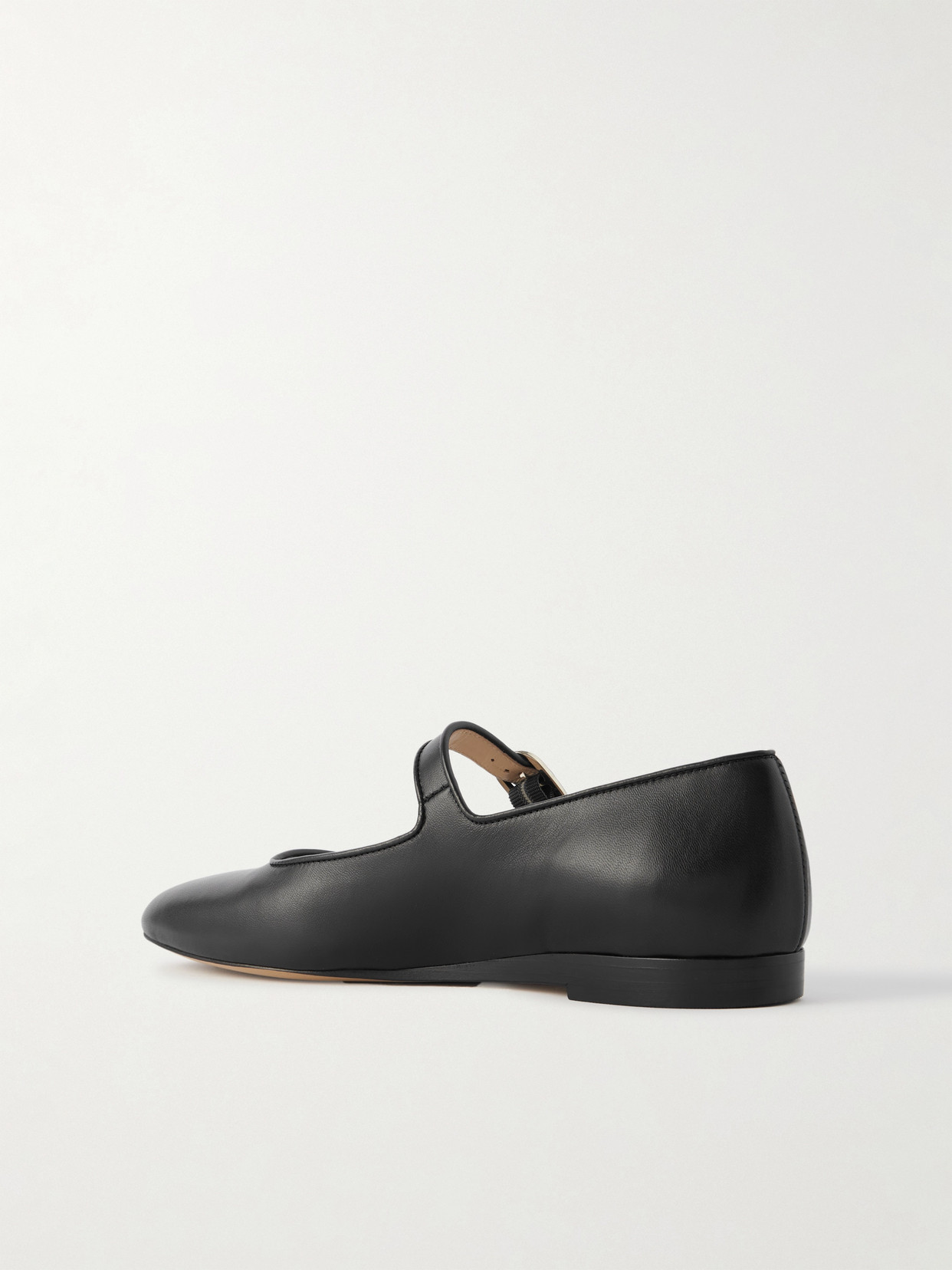 Shop Le Monde Beryl Leather Mary Jane Ballet Flats In Black