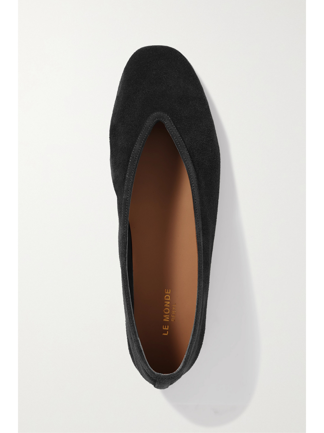 Shop Le Monde Beryl Luna Suede Ballet Flats In Black