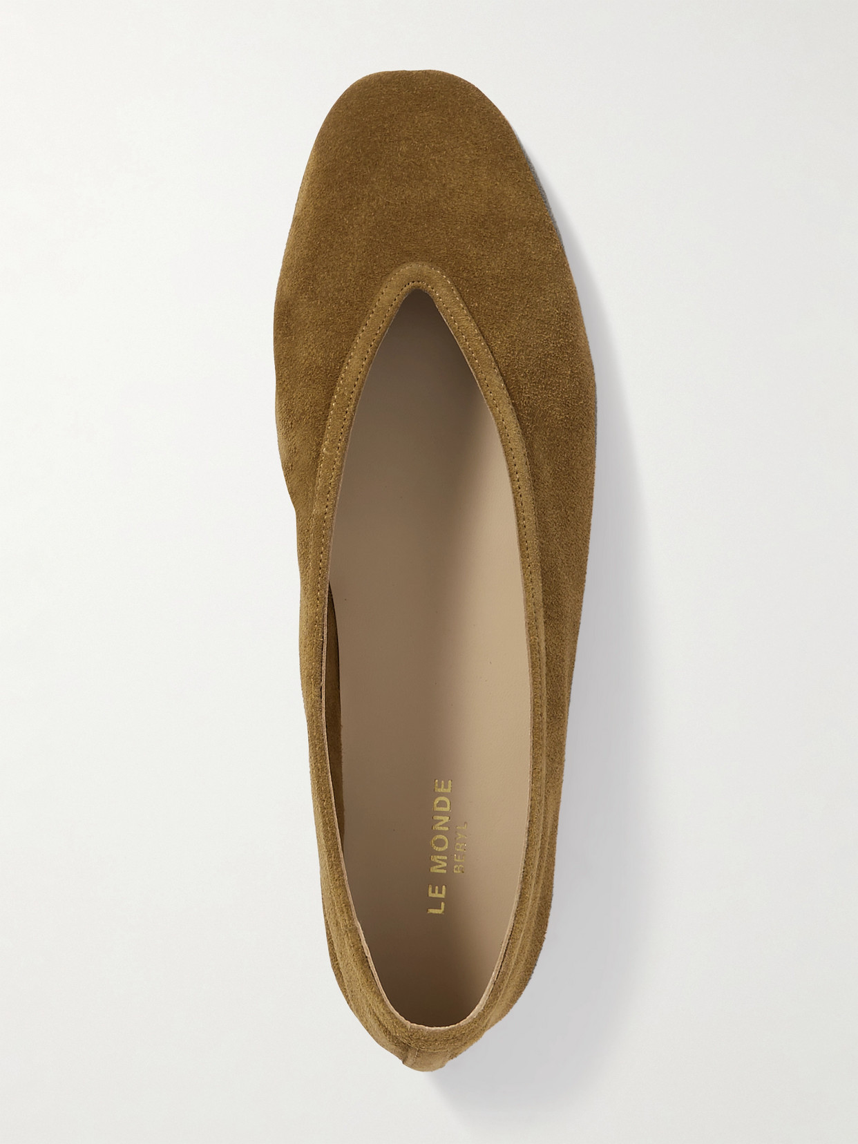 Shop Le Monde Beryl Luna Suede Ballet Flats In Brown