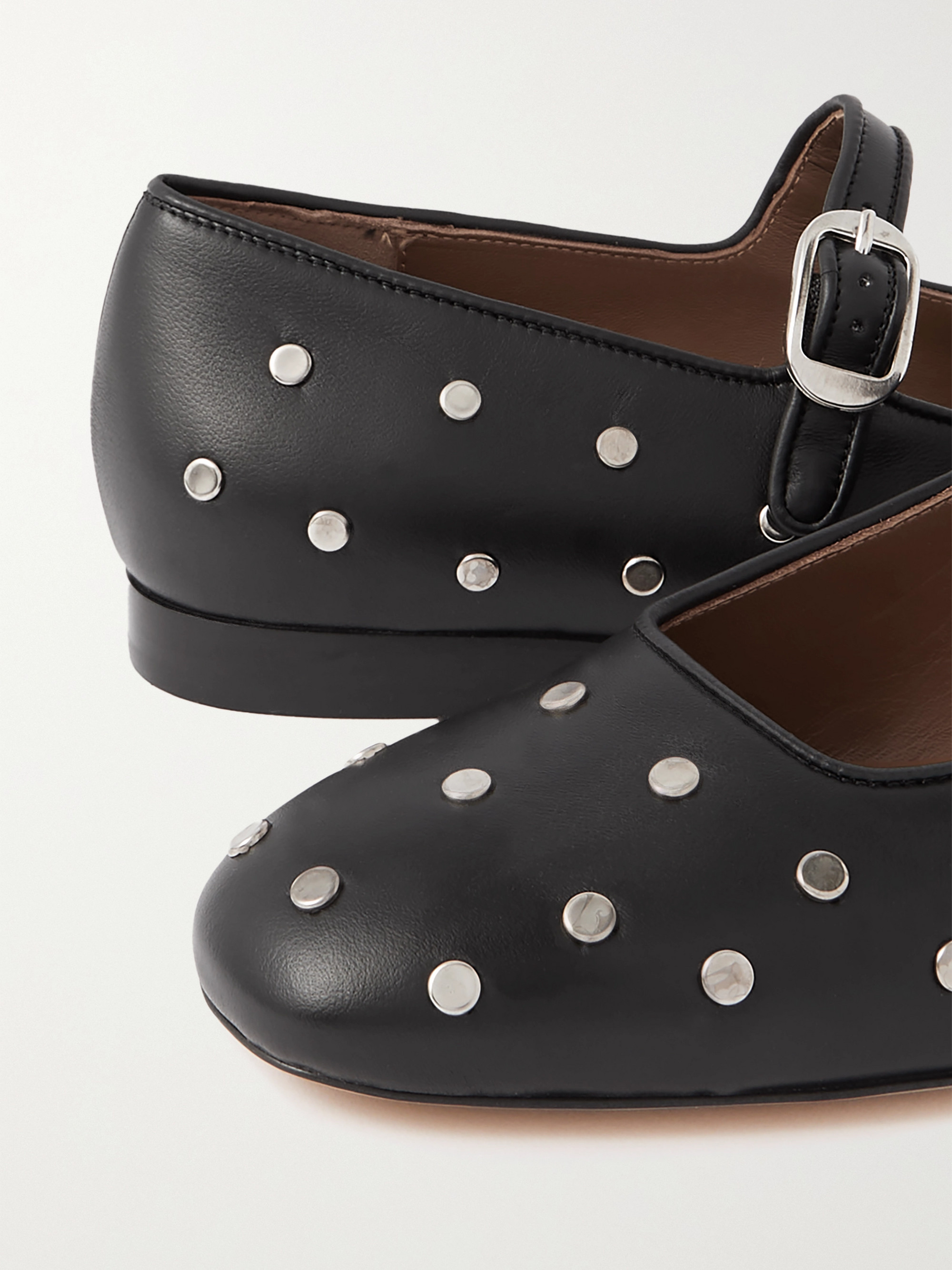 LE MONDE BERYL - Studded leather Mary Jane ballet flats | Plush