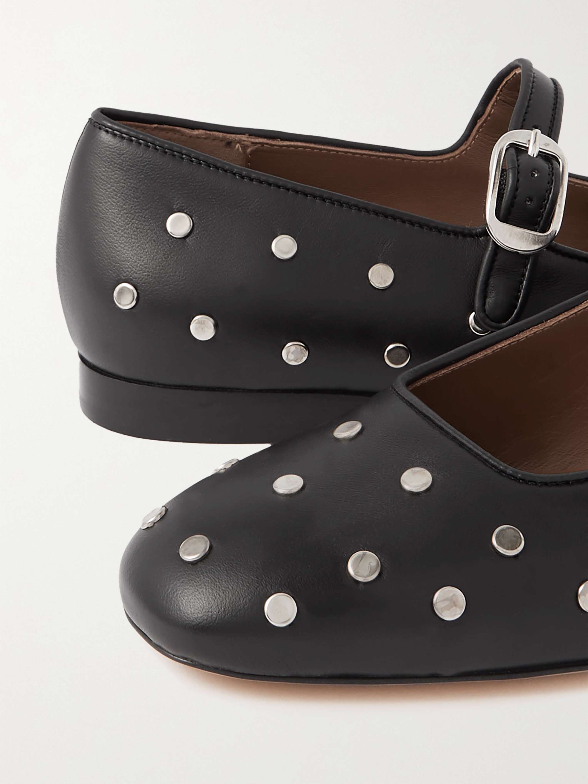 LE MONDE BERYL Studded leather Mary Jane ballet flats | NET-A-PORTER