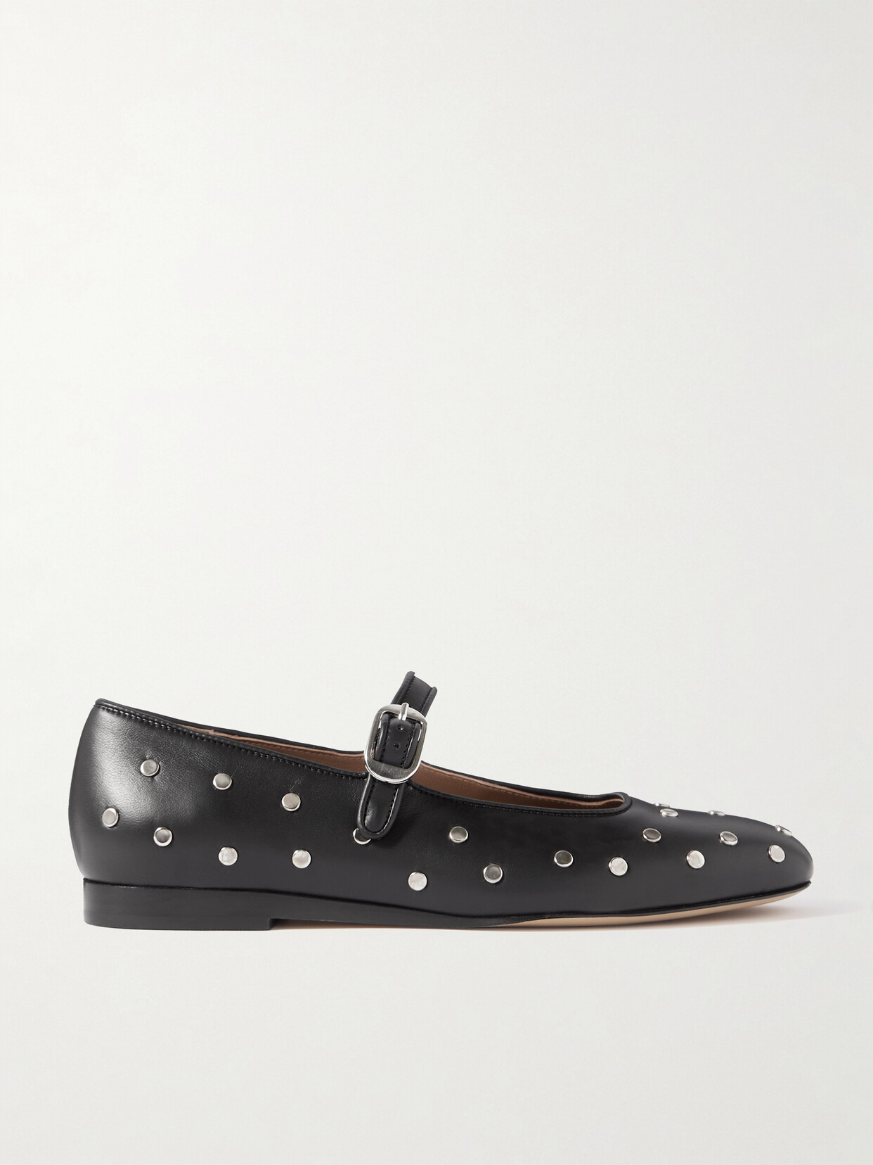 Le Monde Beryl - Studded Leather Mary Jane Ballet Flats - Black